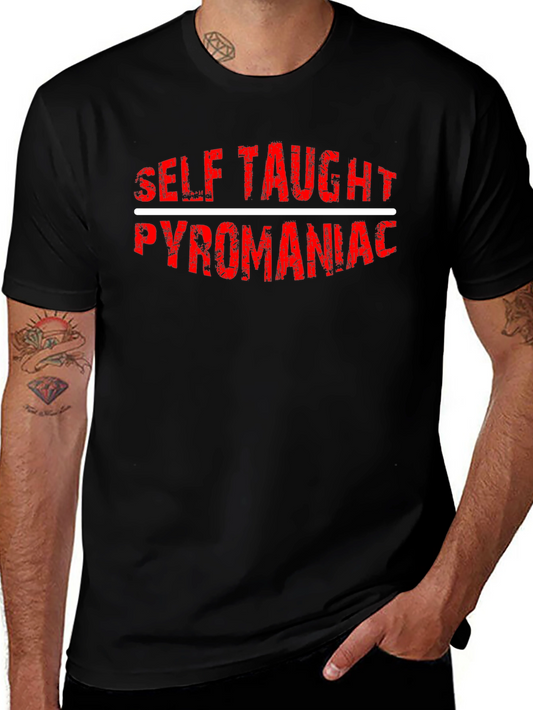 Self-Taught Pyromaniac Black Graphic T-Shirt