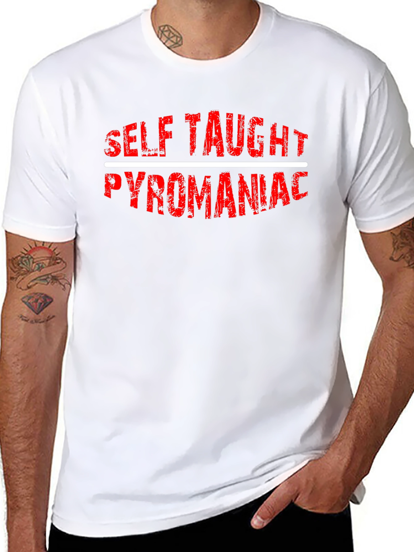 Self-Taught Pyromaniac Black Graphic T-Shirt