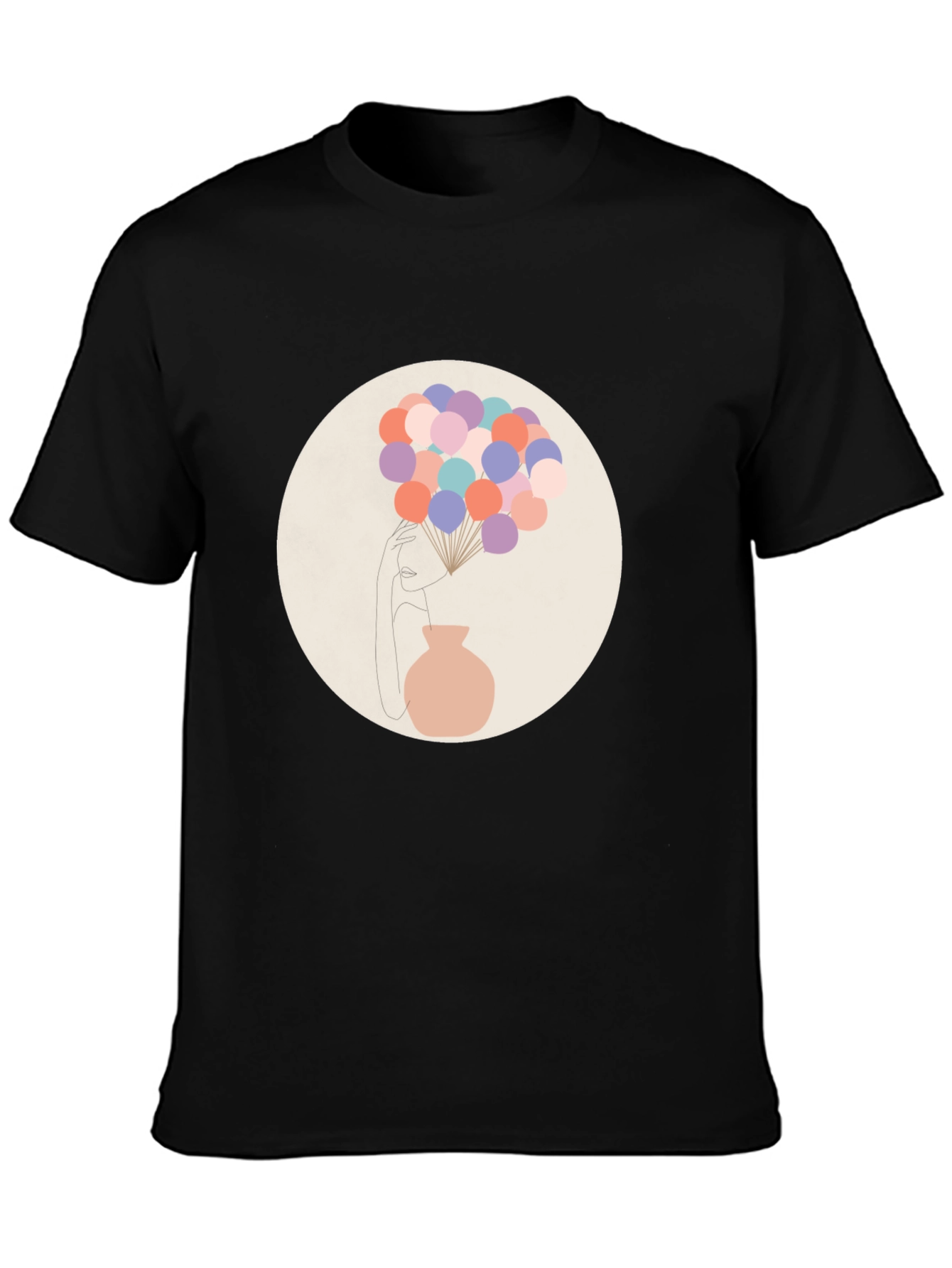 Abstract Art T-Shirt - Balloons and Vase Design