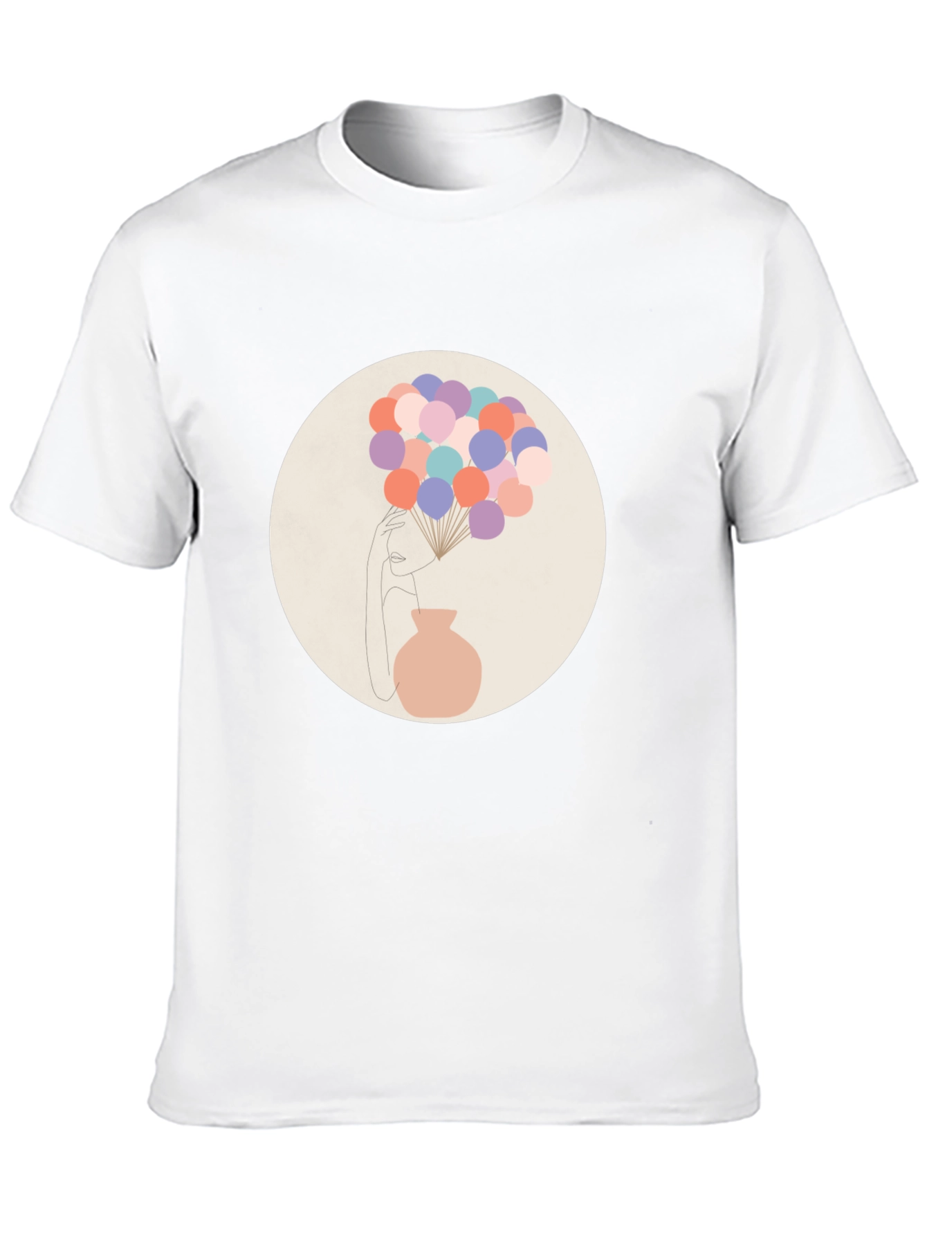 Abstract Art T-Shirt - Balloons and Vase Design