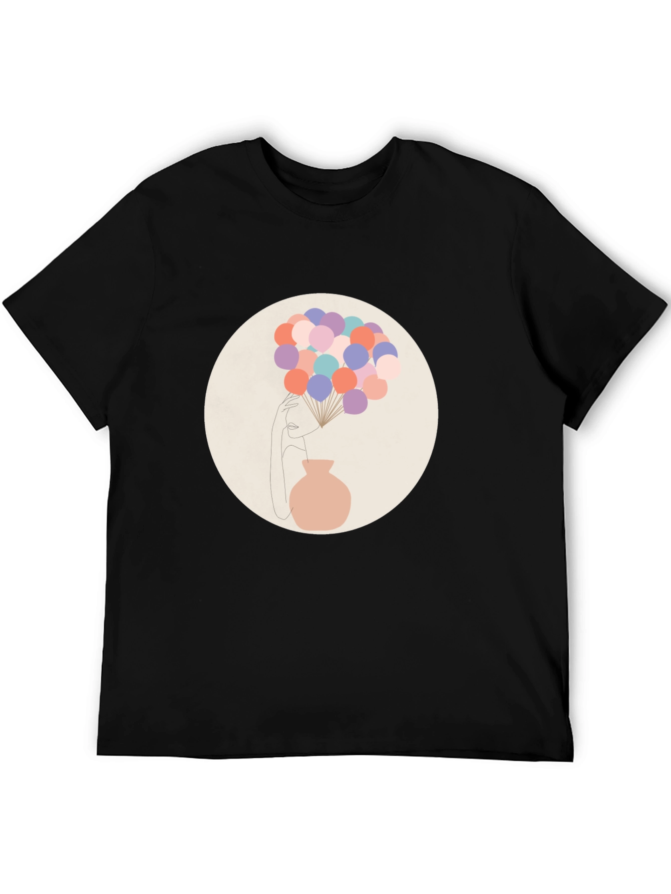 Abstract Art T-Shirt - Balloons and Vase Design