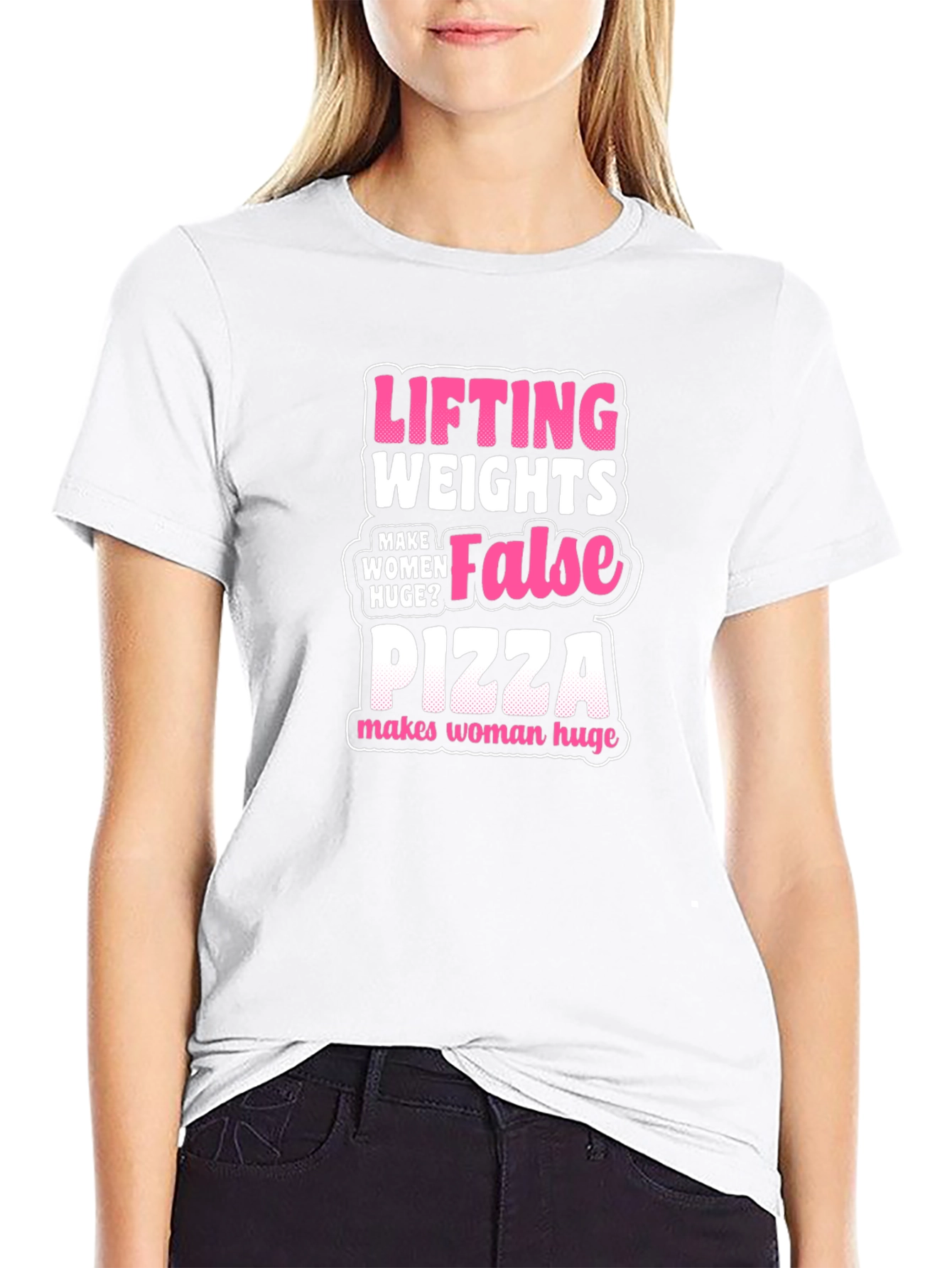 Funny Lifting Pizza T-Shirt - Makes Women Huge