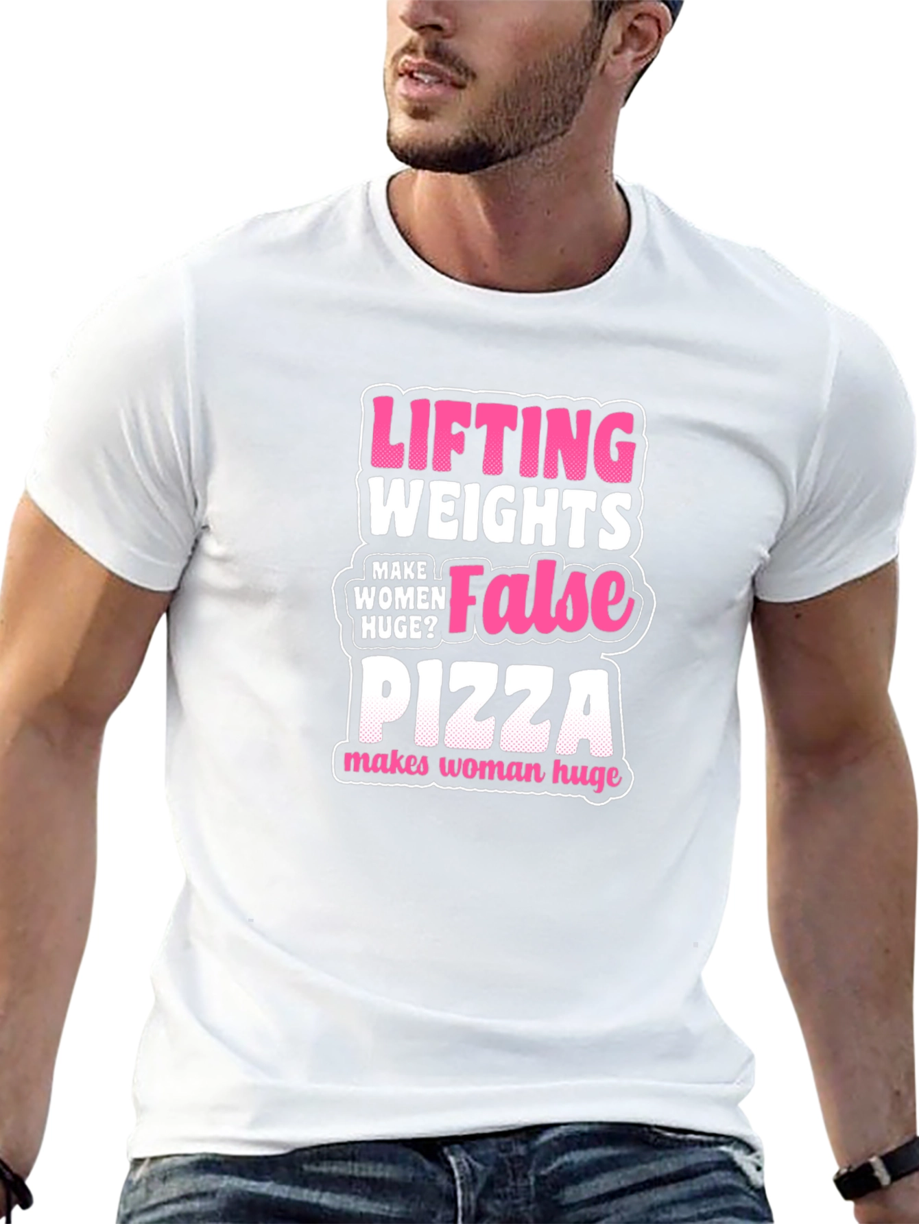Funny Lifting Pizza T-Shirt - Makes Women Huge