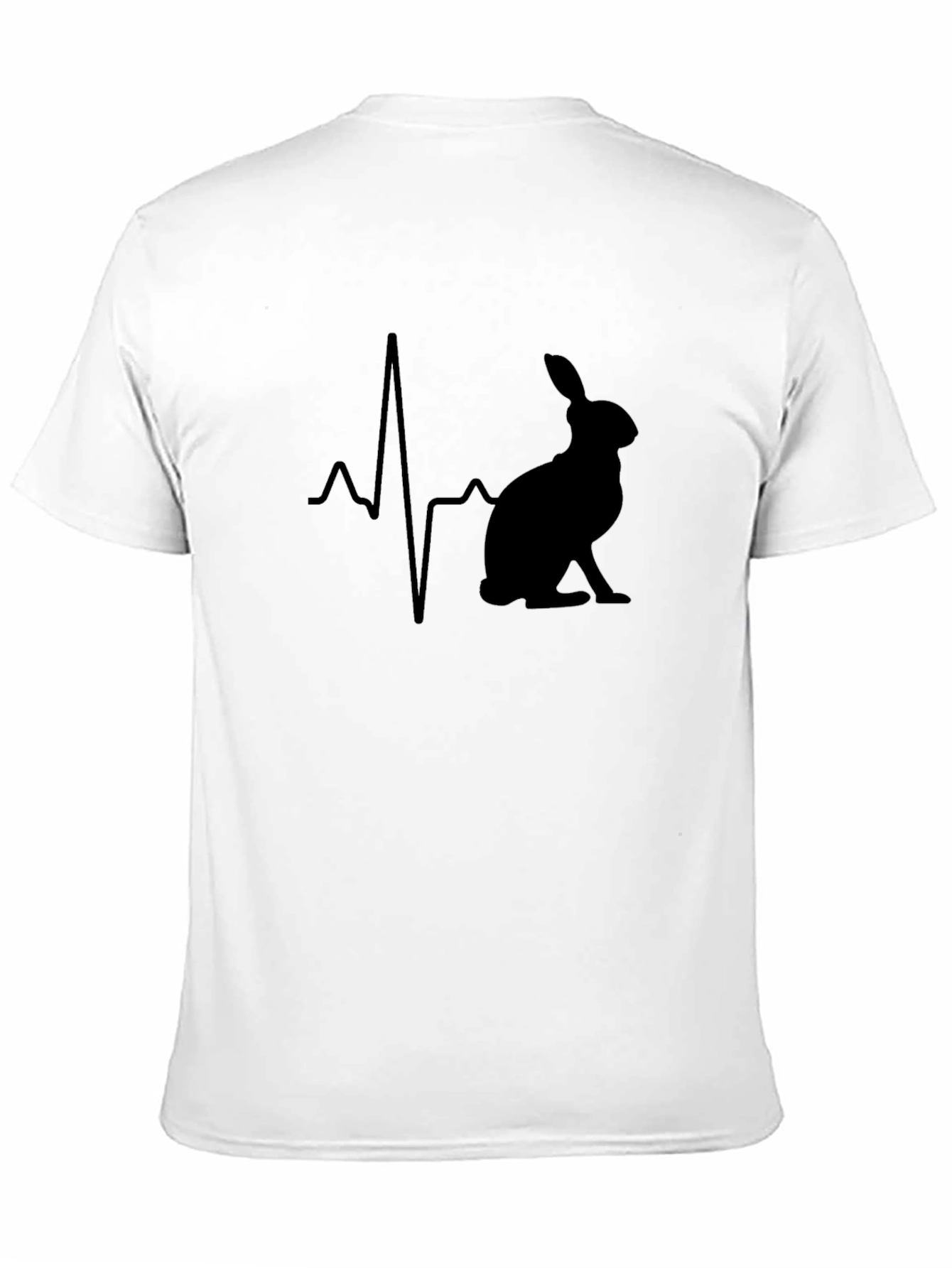Rabbit Heartbeat Graphic T-Shirt - Black Cotton