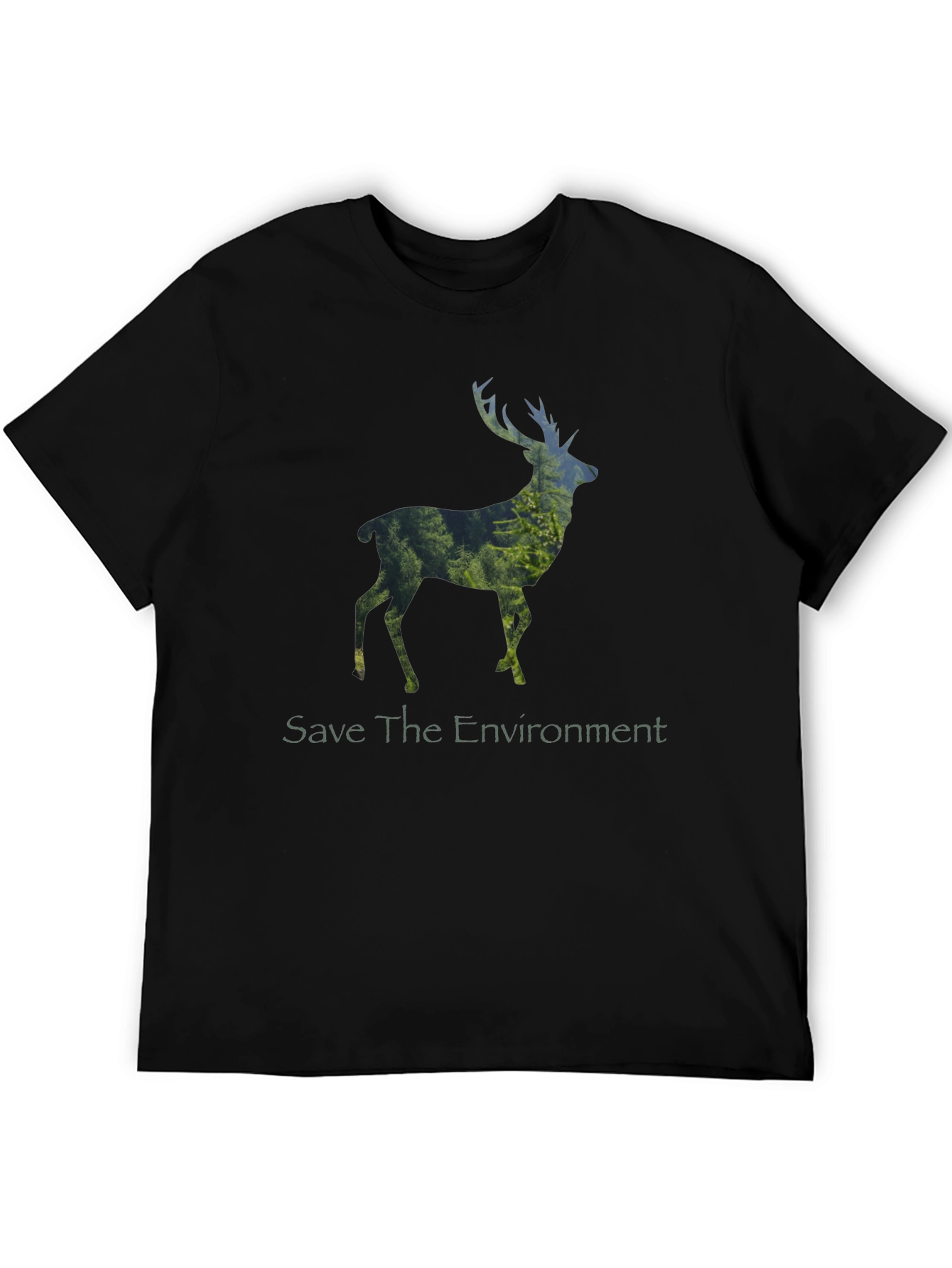 Save the Environment Deer Graphic T-Shirt
