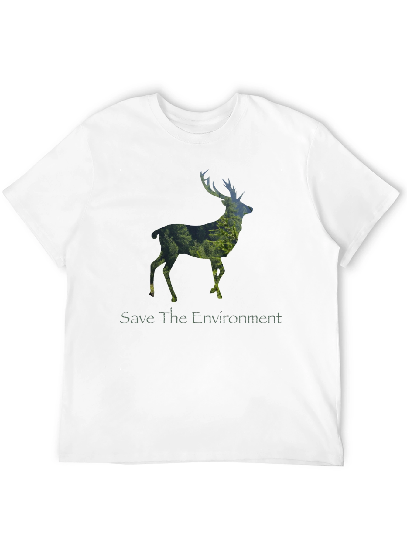 Save the Environment Deer Graphic T-Shirt
