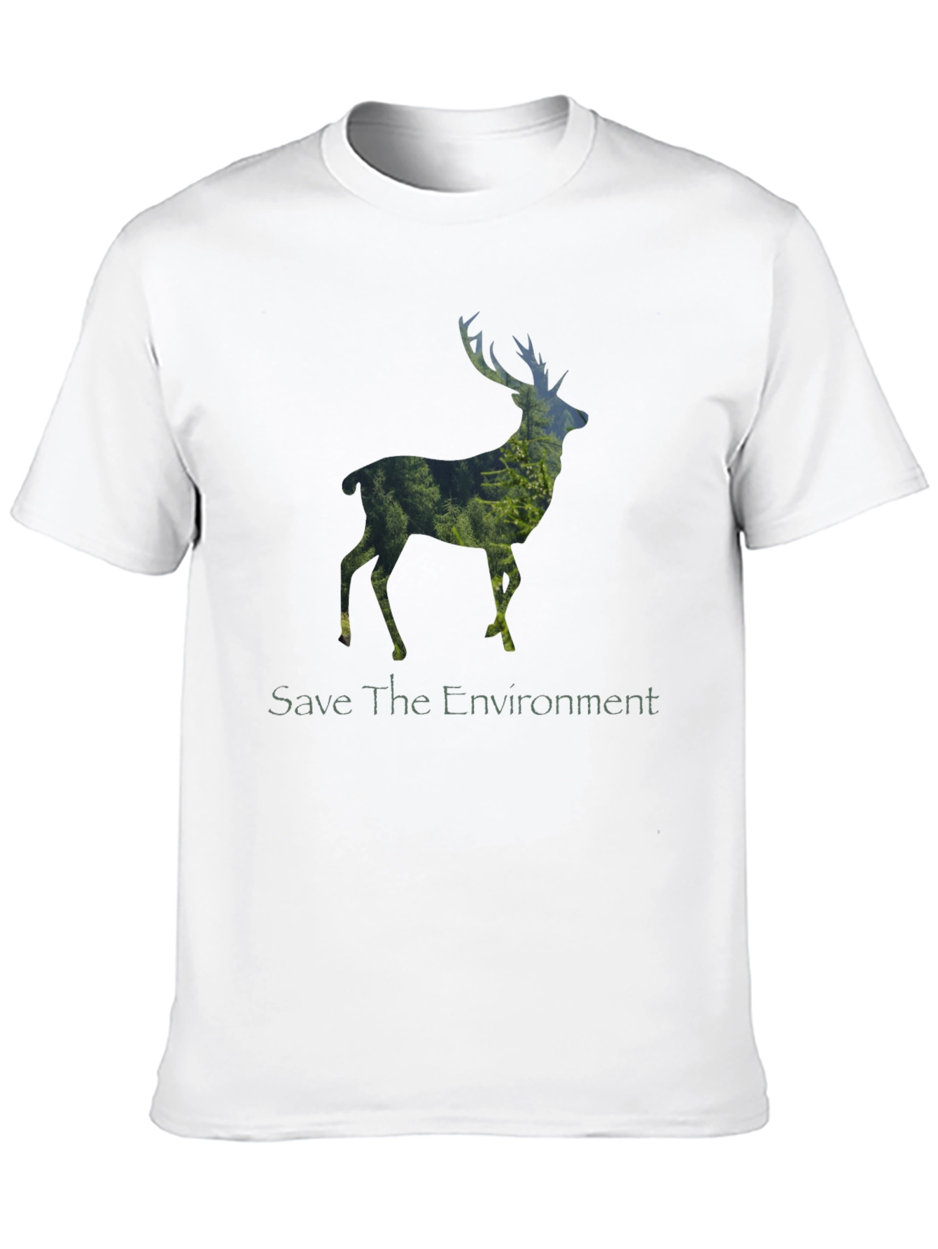 Save the Environment Deer Graphic T-Shirt