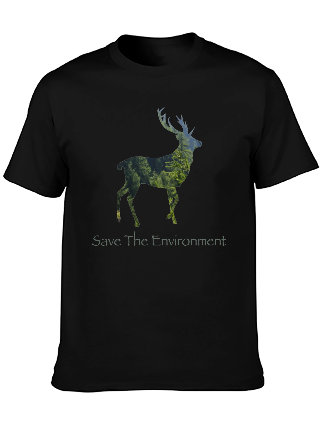 Save the Environment Deer Graphic T-Shirt