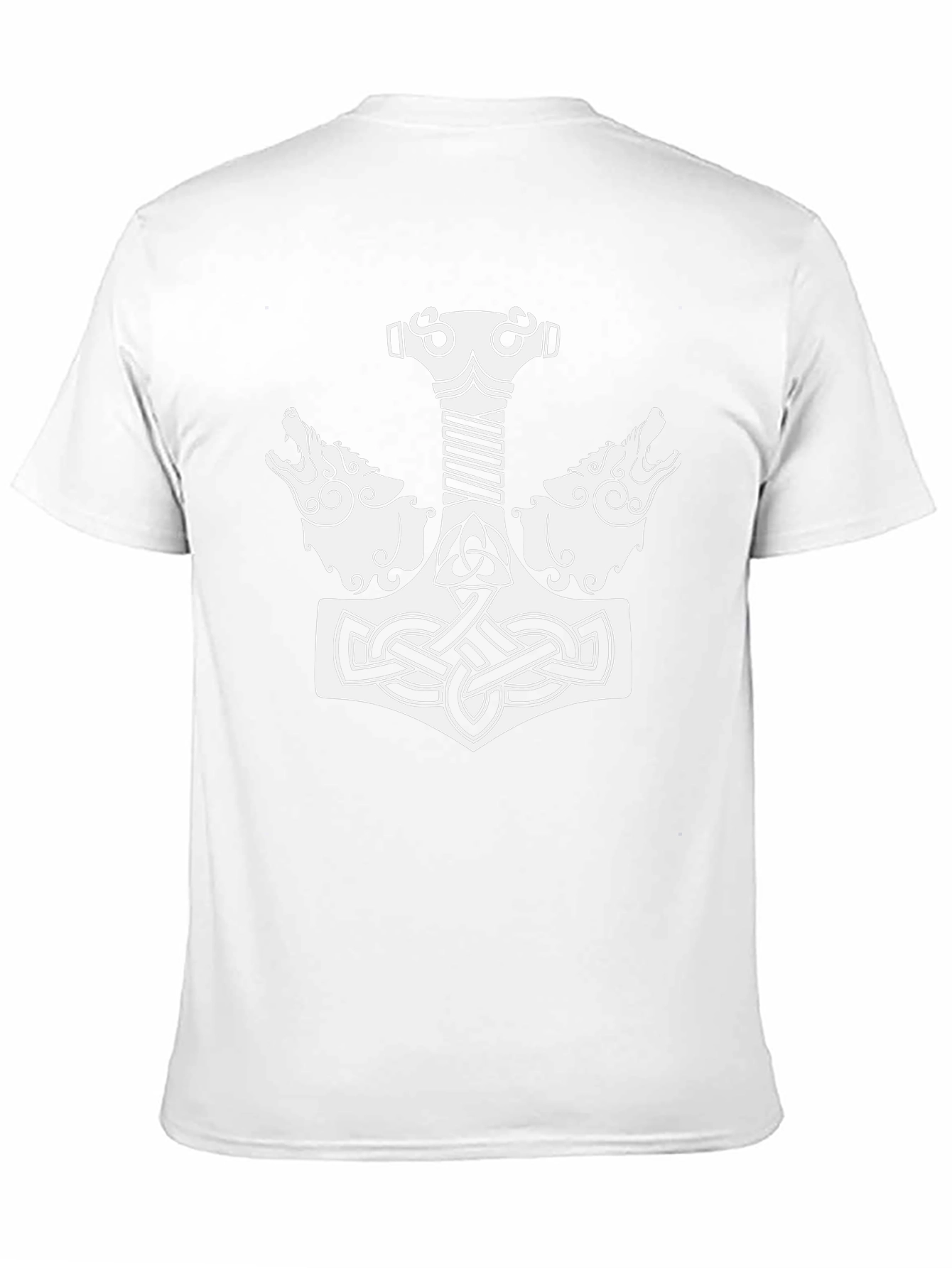 Thors Hammer T-Shirt - Celtic Wolf Design