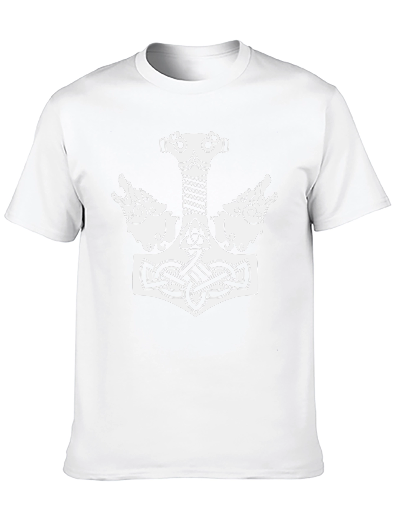 Thors Hammer T-Shirt - Celtic Wolf Design