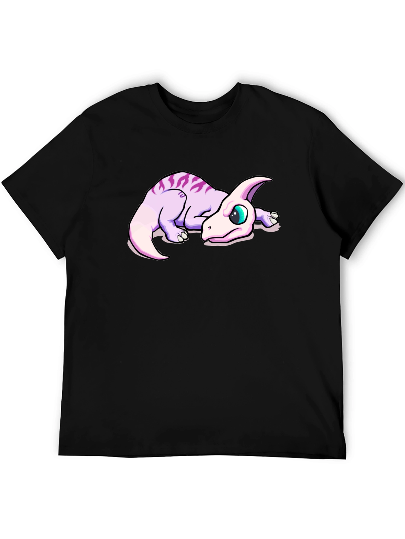 Cute Dinosaur Graphic Black T-Shirt