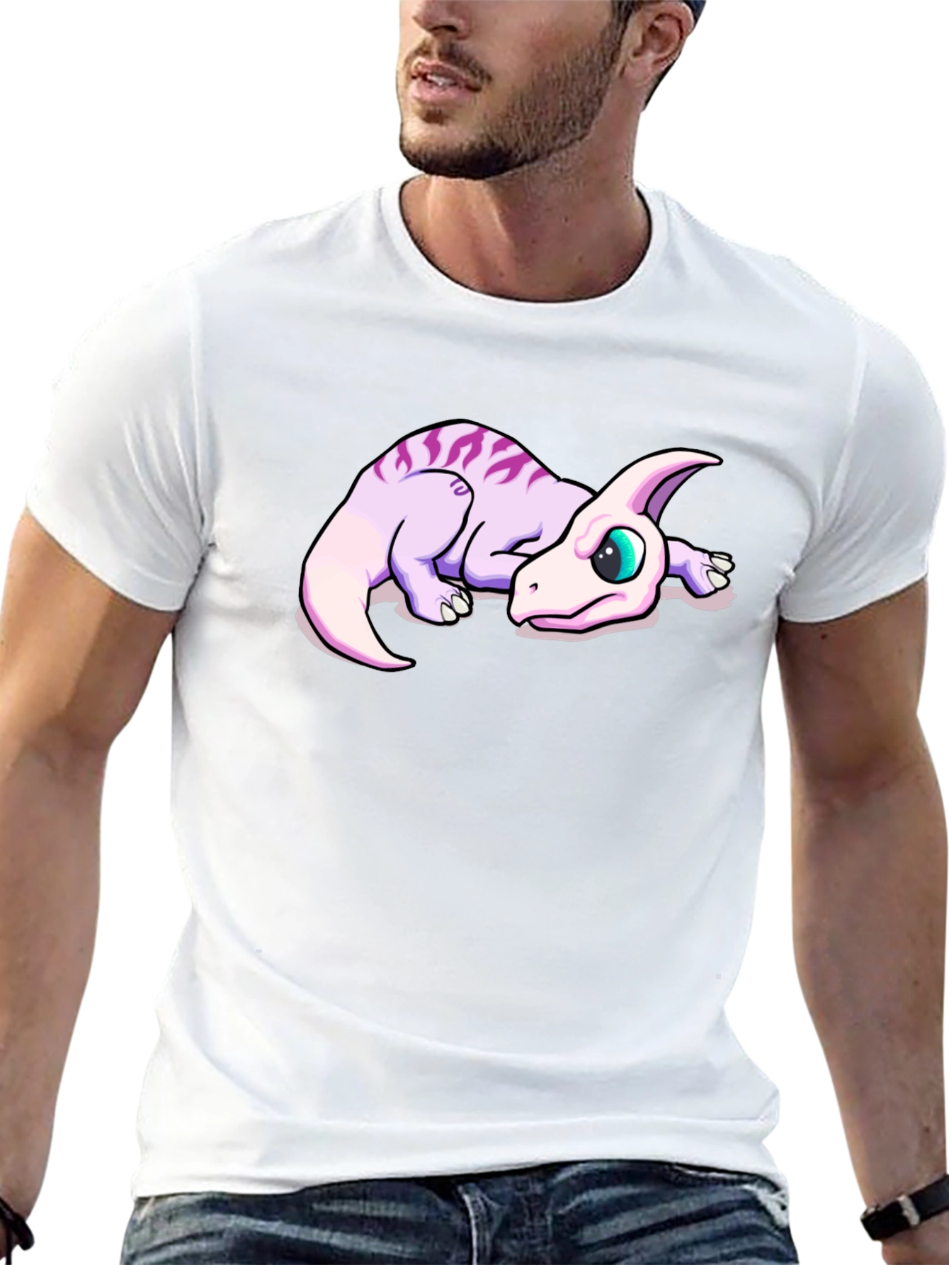Cute Dinosaur Graphic Black T-Shirt