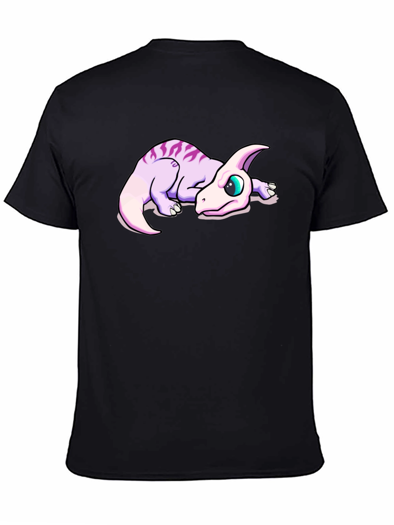 Cute Dinosaur Graphic Black T-Shirt
