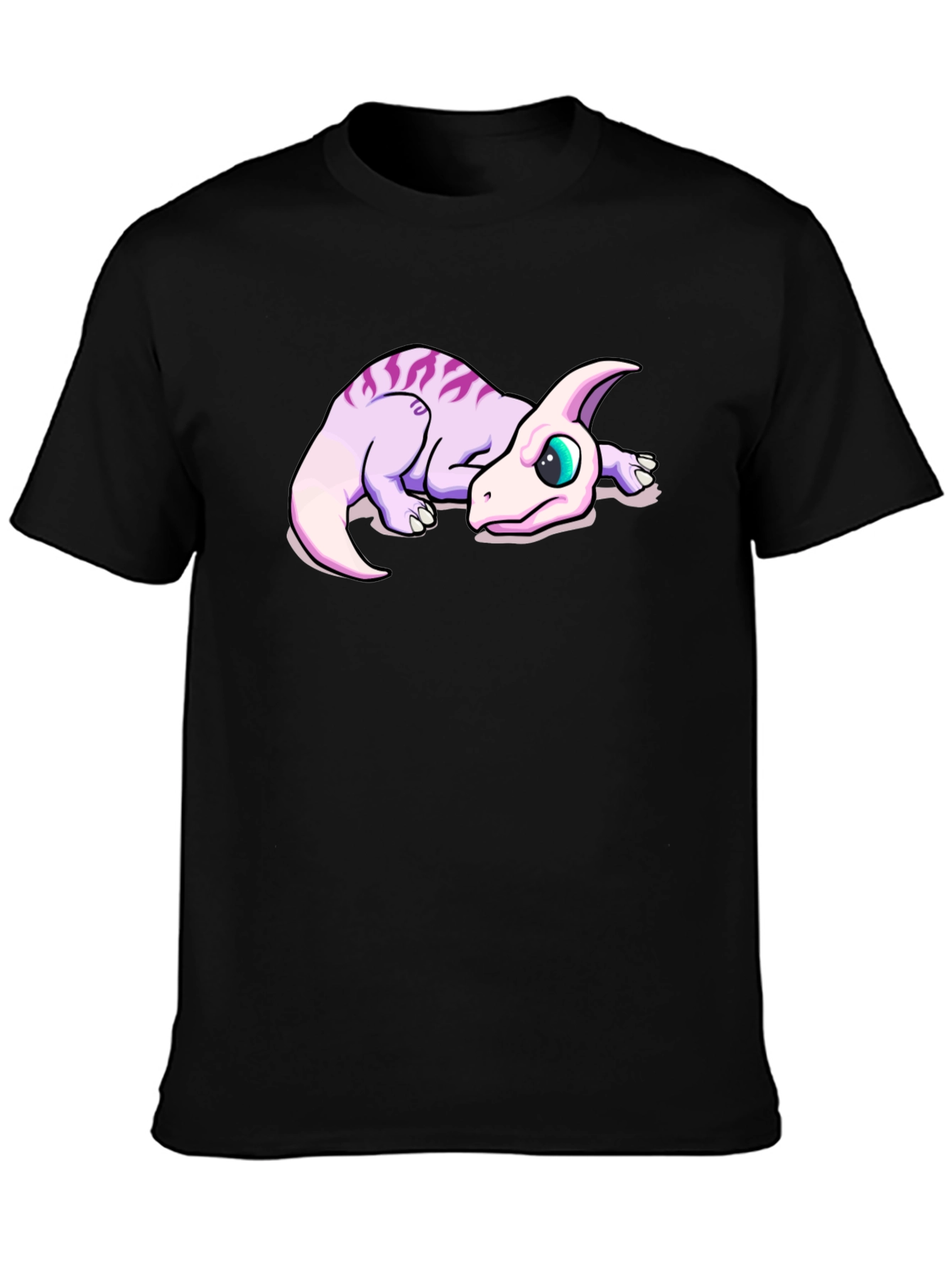 Cute Dinosaur Graphic Black T-Shirt