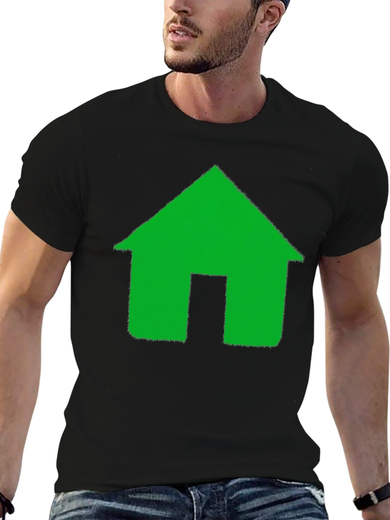 Green House Graphic Black T-Shirt