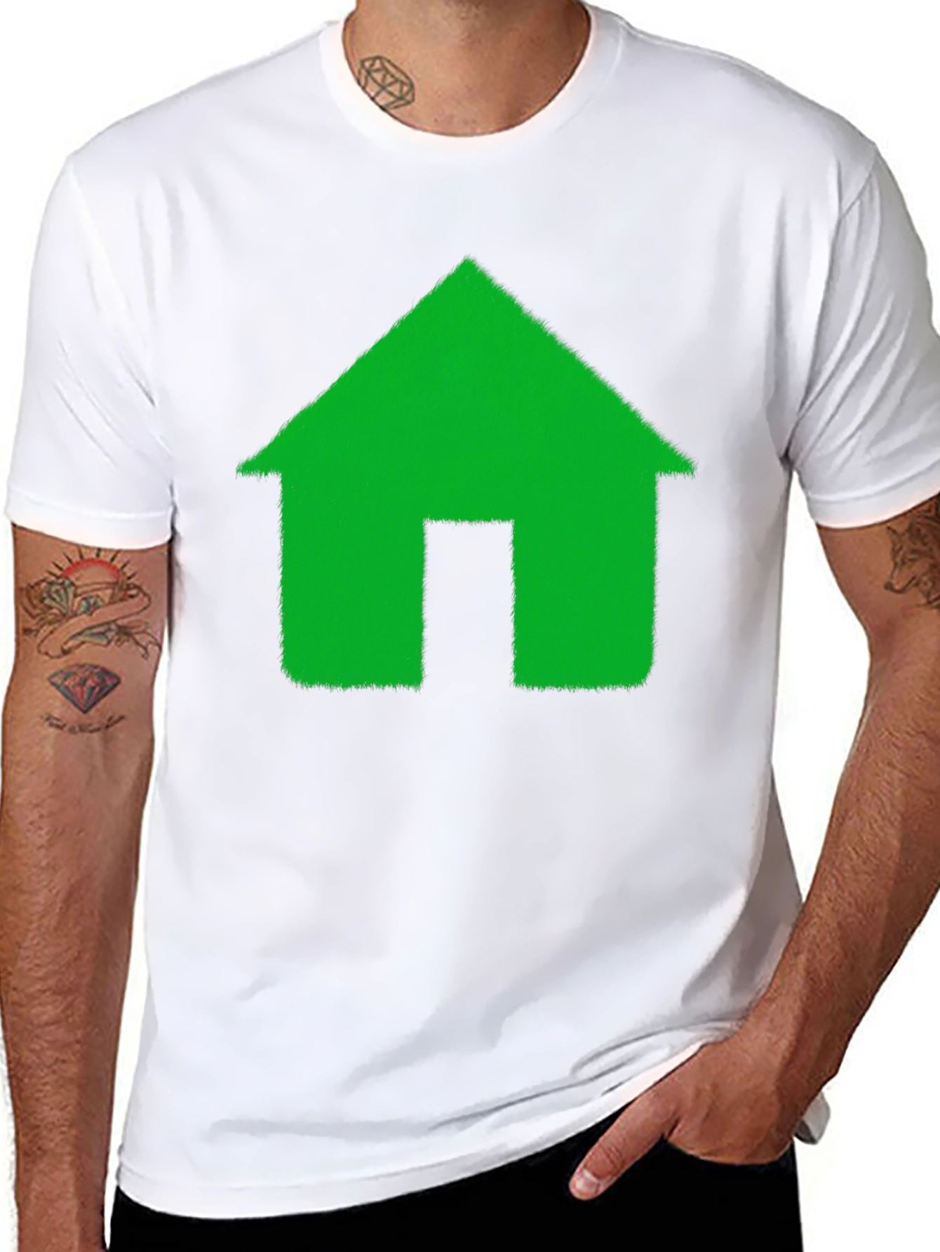 Green House Graphic Black T-Shirt