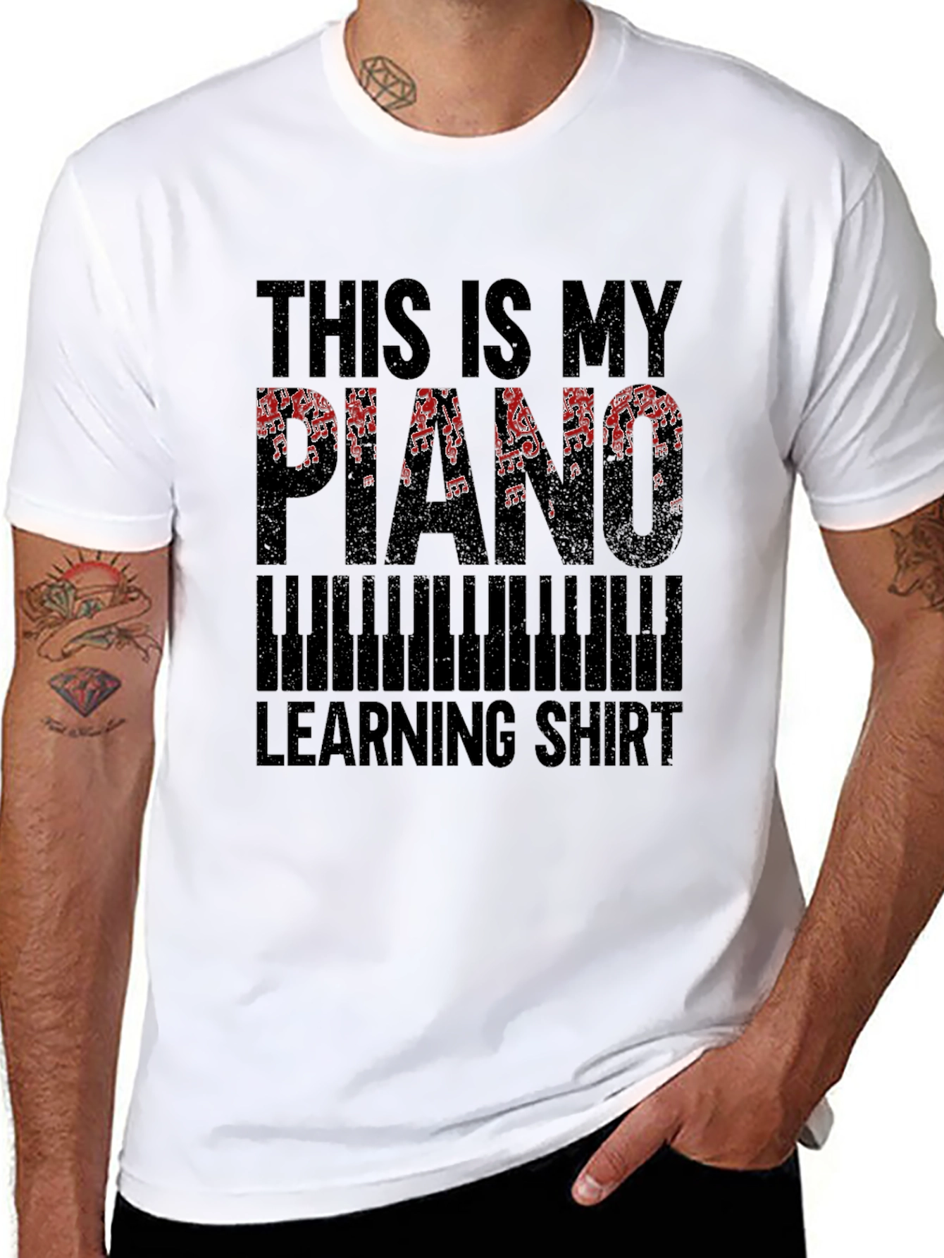 Piano Learning Shirt - Music Notes Tee