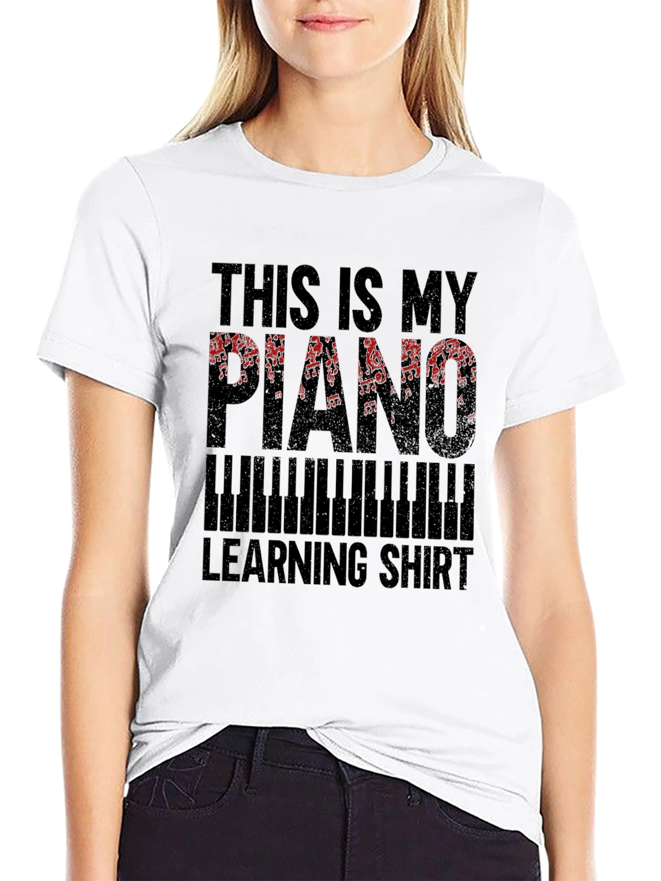 Piano Learning Shirt - Music Notes Tee