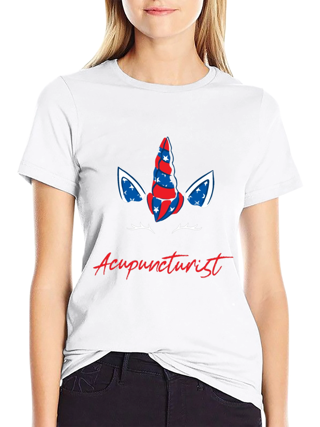 Acupuncturist Patriotic Unicorn Graphic Tee