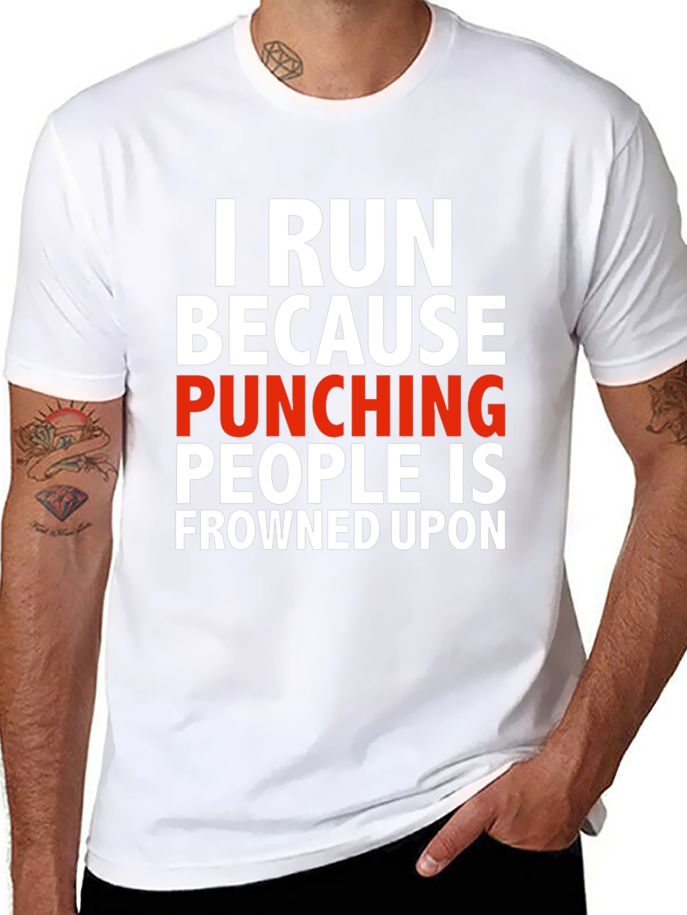 Funny Run Because Punching People T-Shirt