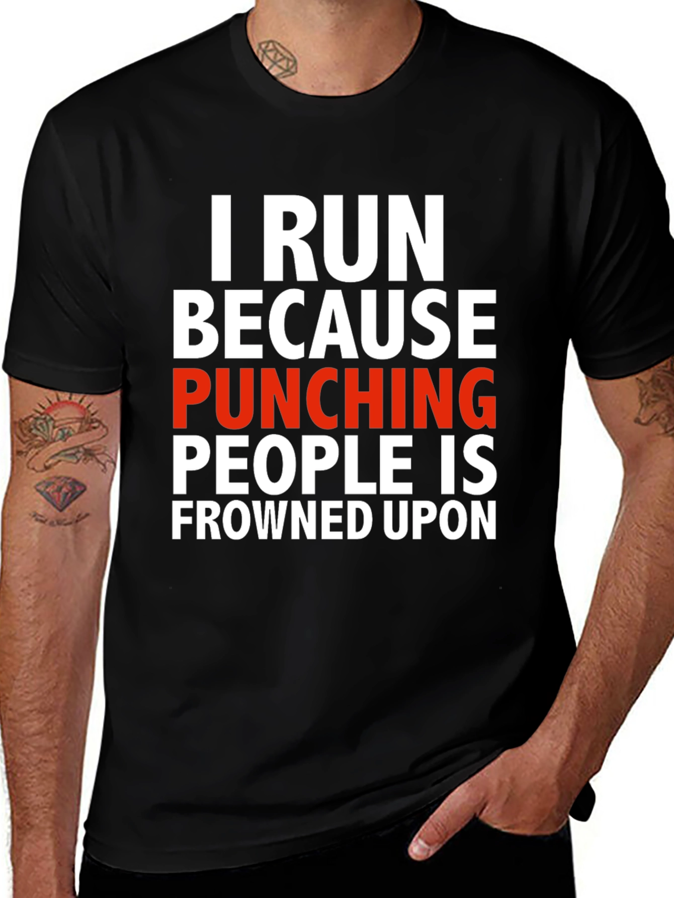 Funny Run Because Punching People T-Shirt