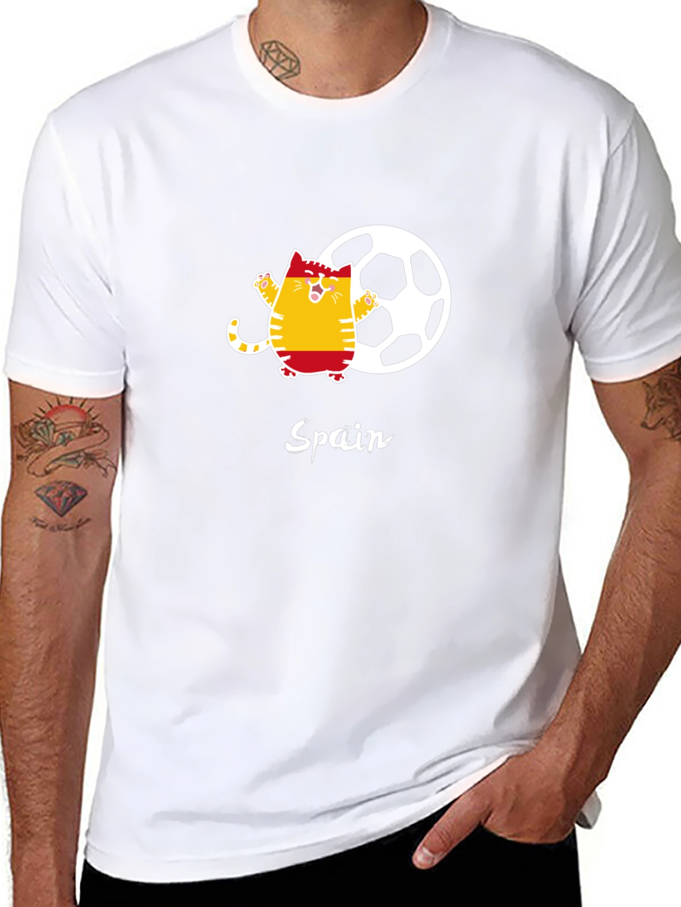 Spain Soccer Cat Graphic Tee