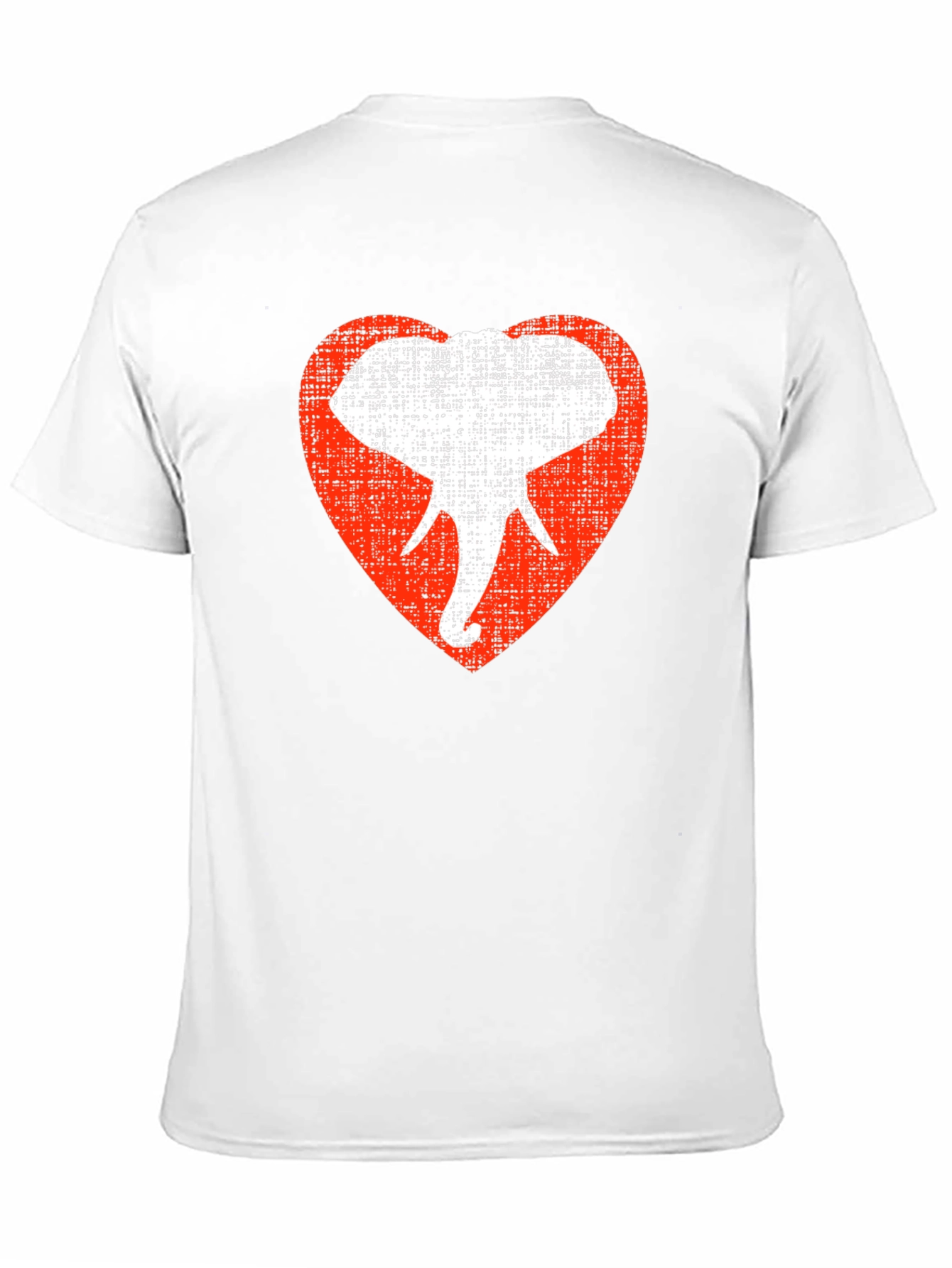 Elephant Heart Graphic Tee - Black Cotton Casual Shirt
