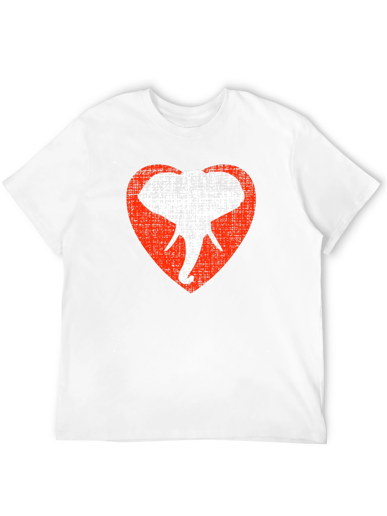 Elephant Heart Graphic Tee - Black Cotton Casual Shirt