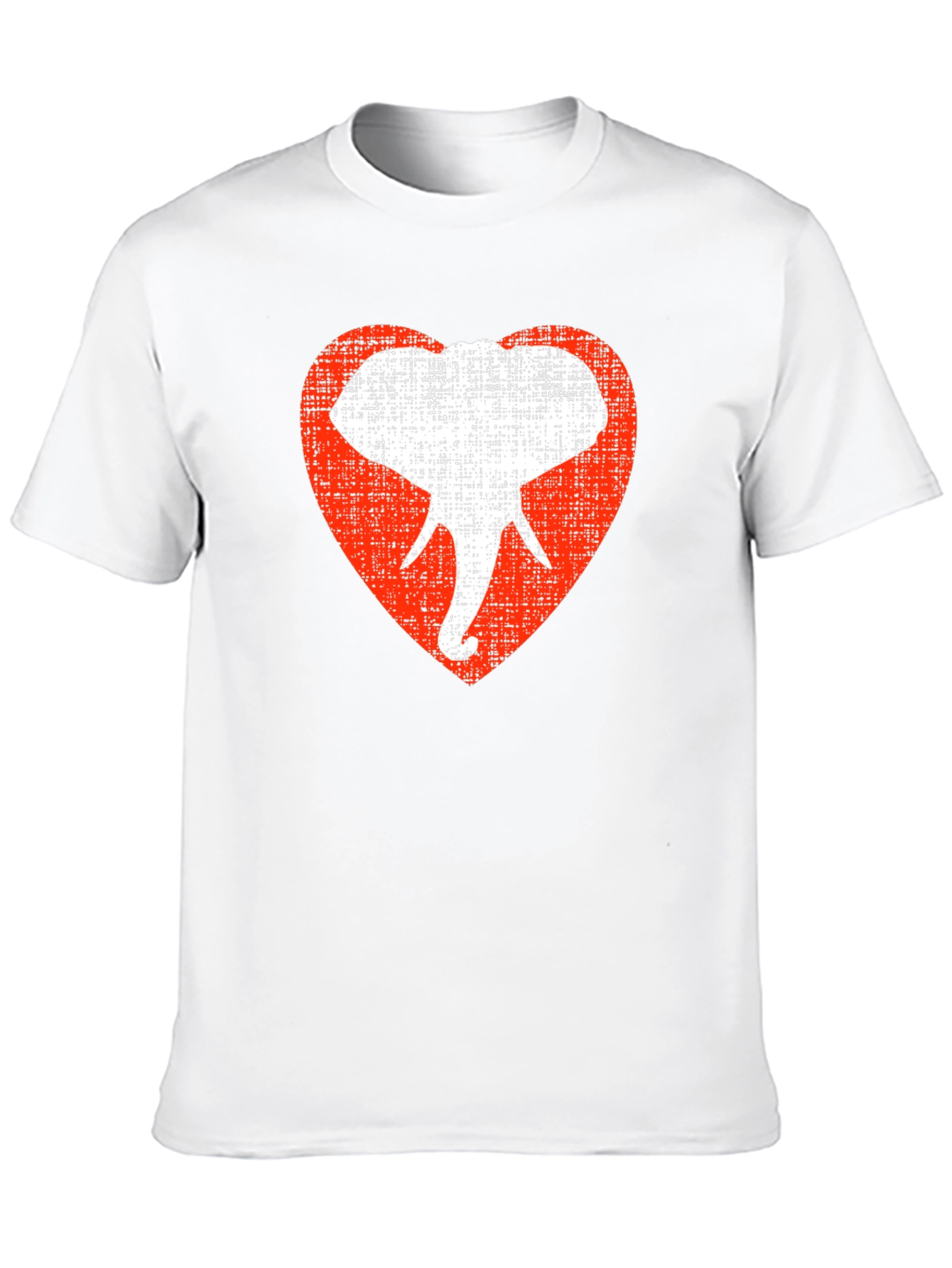 Elephant Heart Graphic Tee - Black Cotton Casual Shirt