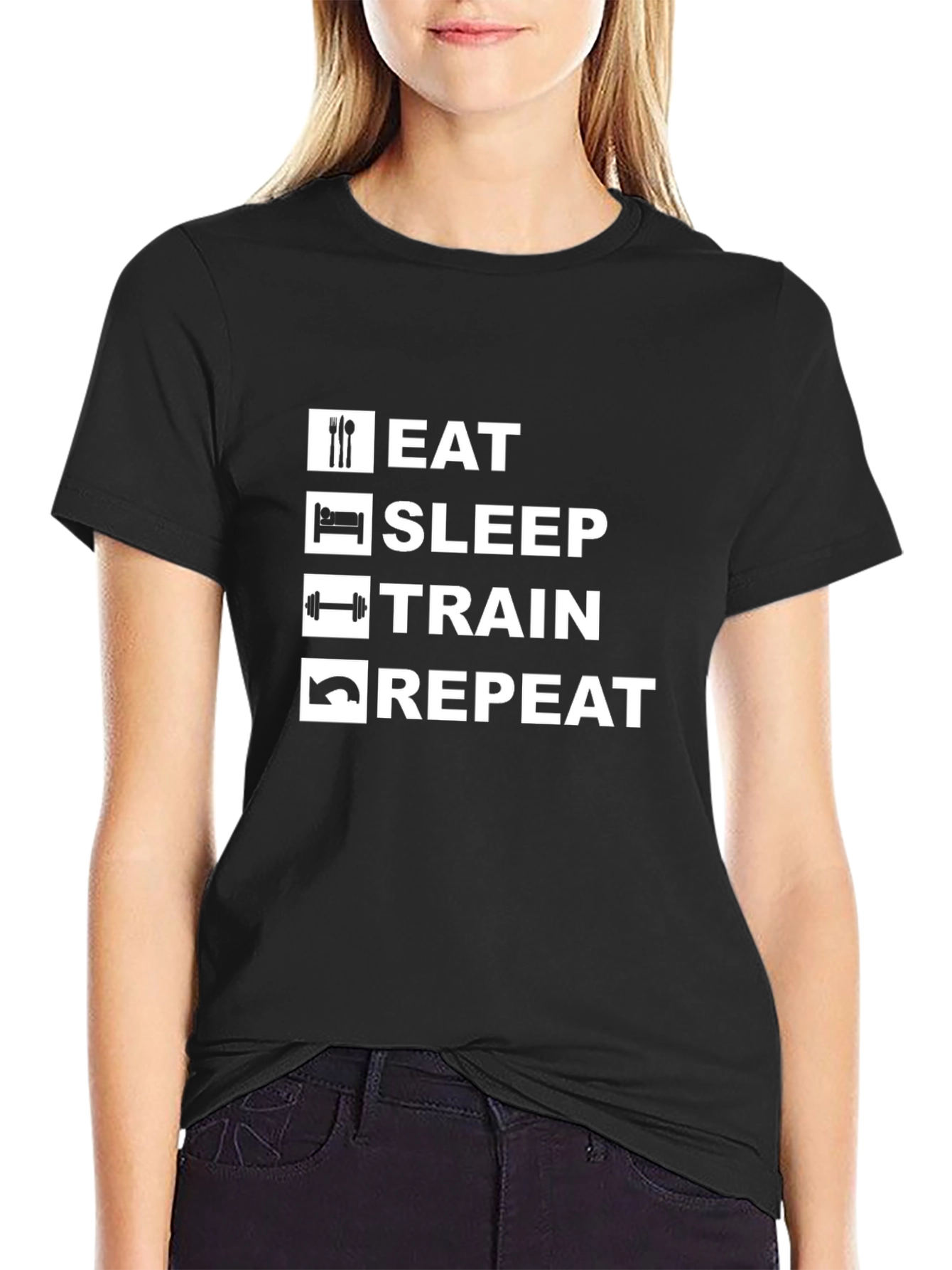 Eat Sleep Train Repeat Graphic Tee