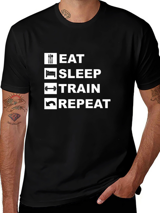Eat Sleep Train Repeat Graphic Tee