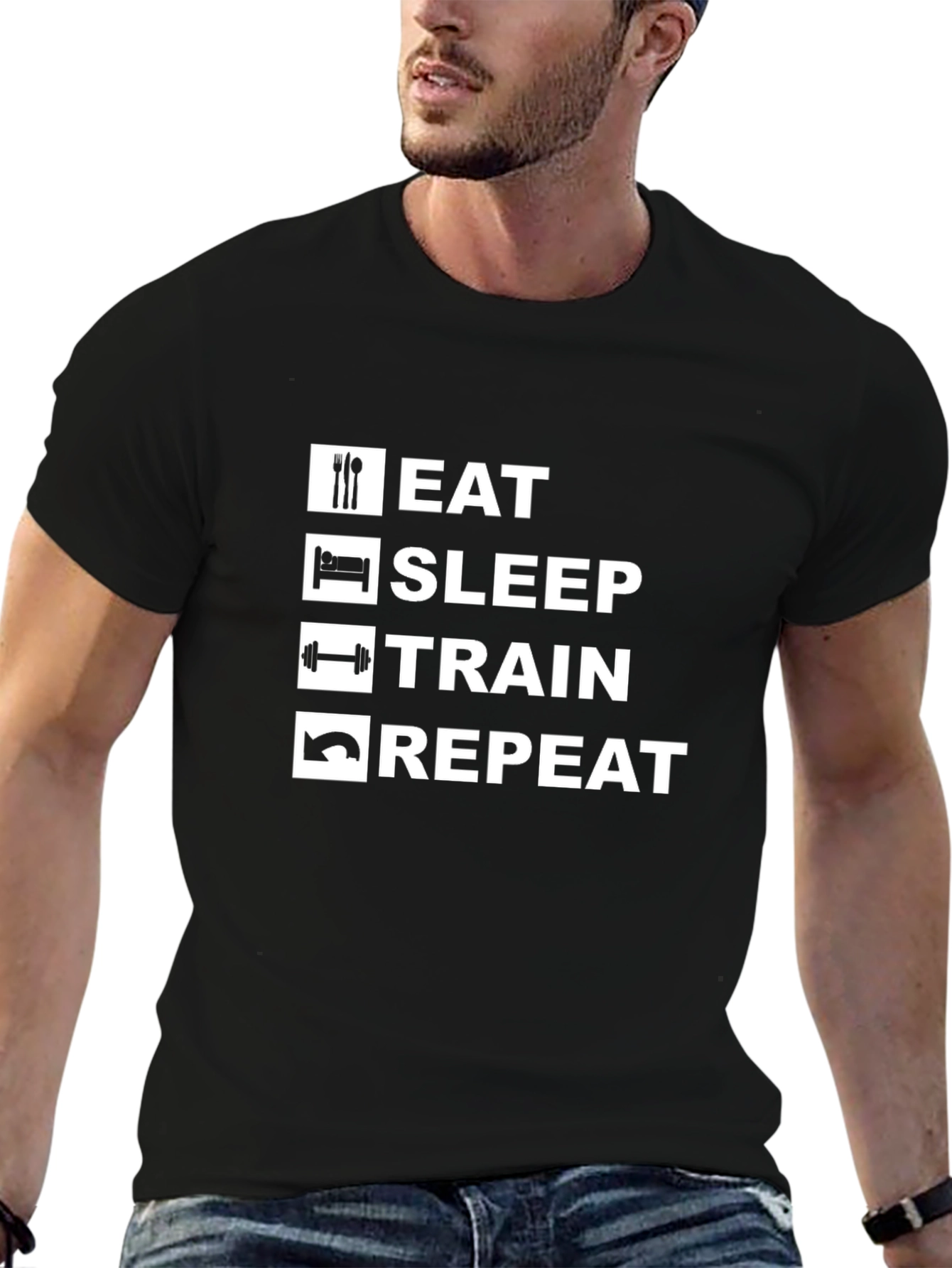 Eat Sleep Train Repeat Graphic Tee