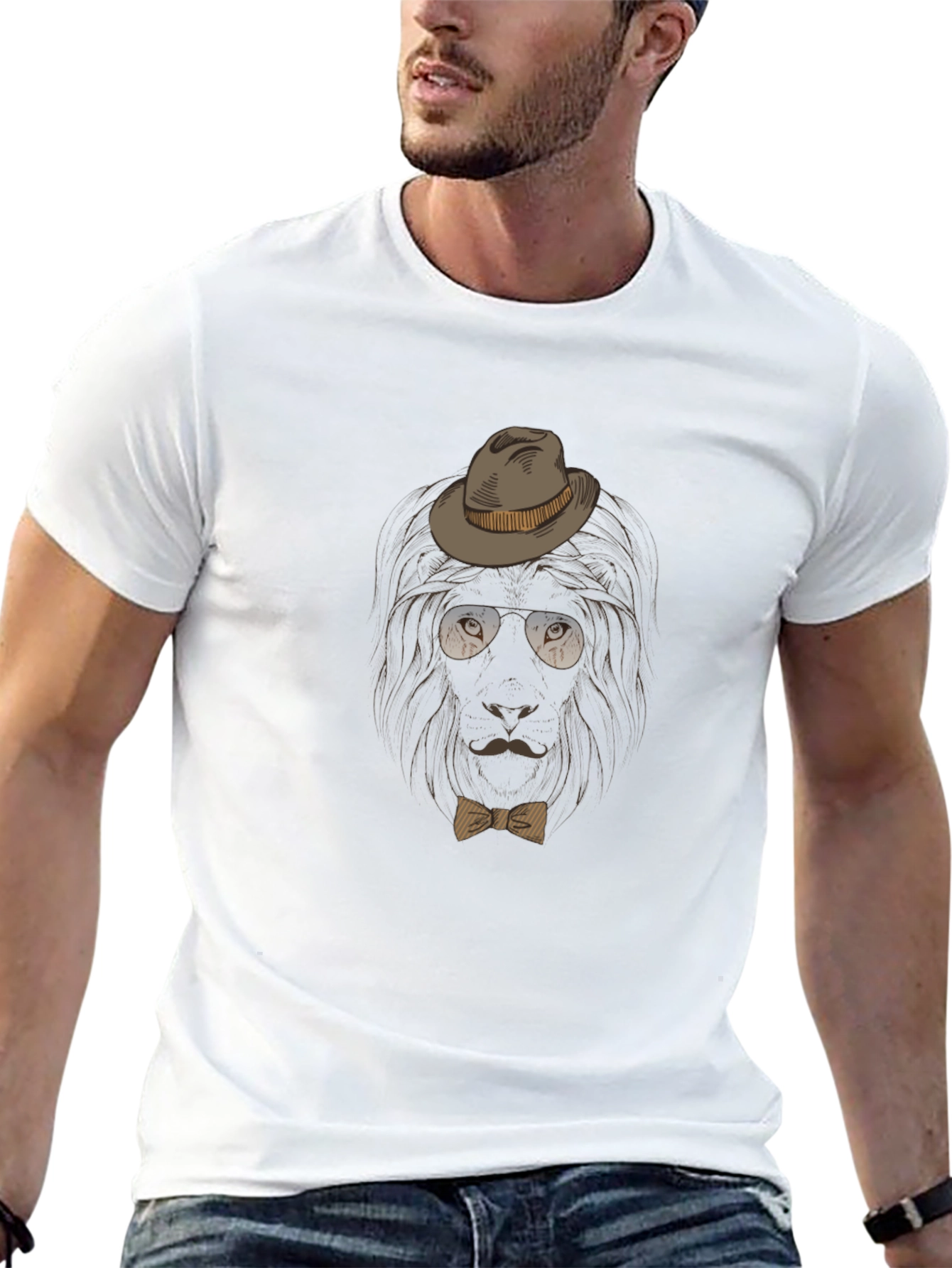 Stylish Lion Graphic Tee - Cool Casual Wear