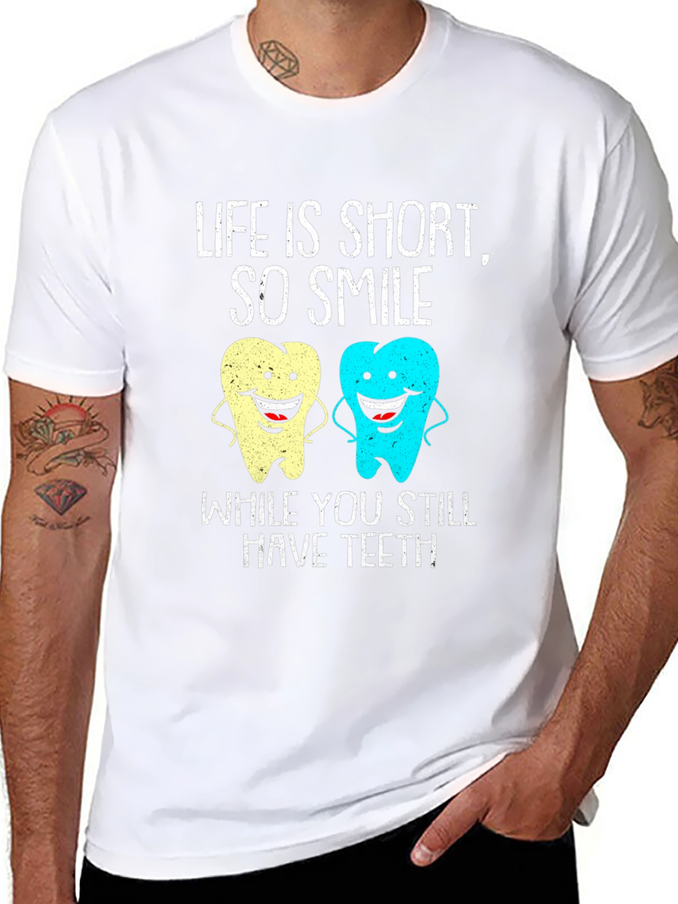 Life Is Short Smile Teeth T-Shirt