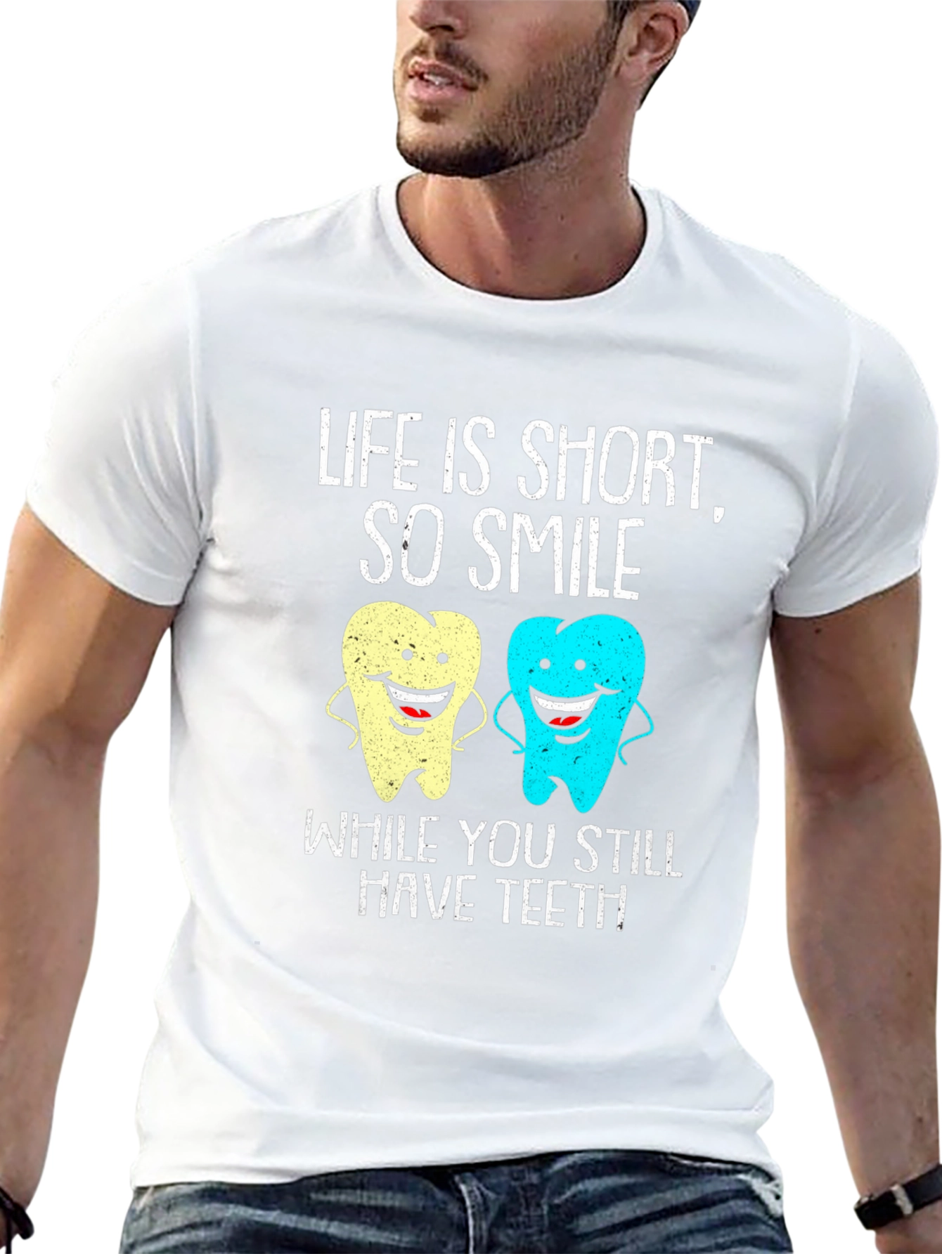Life Is Short Smile Teeth T-Shirt