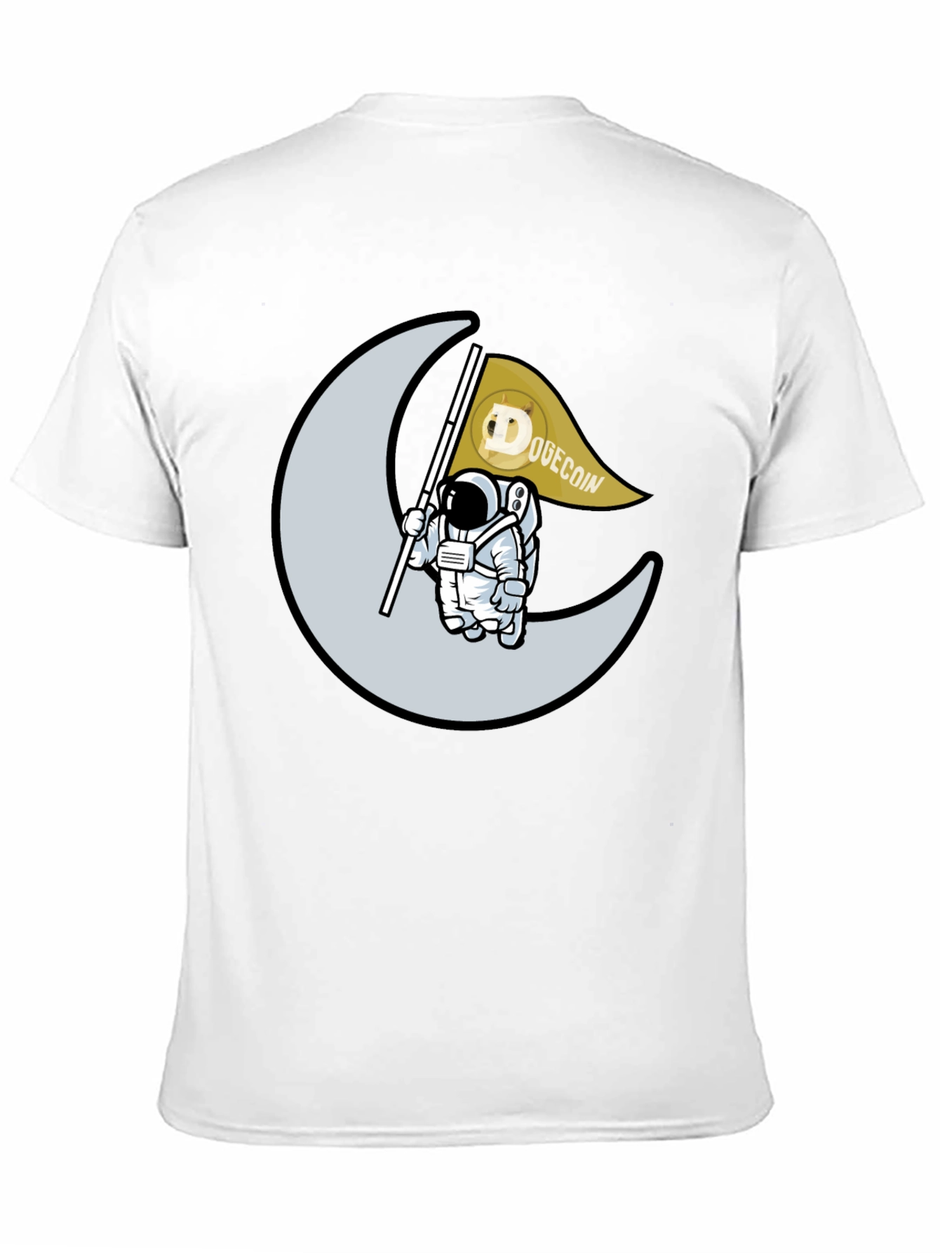 Dogecoin Astronaut Moon Landing Black T-Shirt