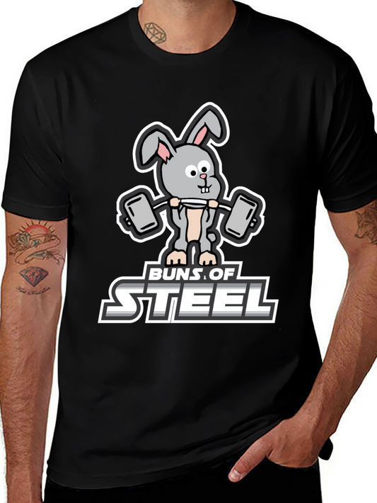 Buns of Steel T-Shirt: Funny Workout Rabbit Tee