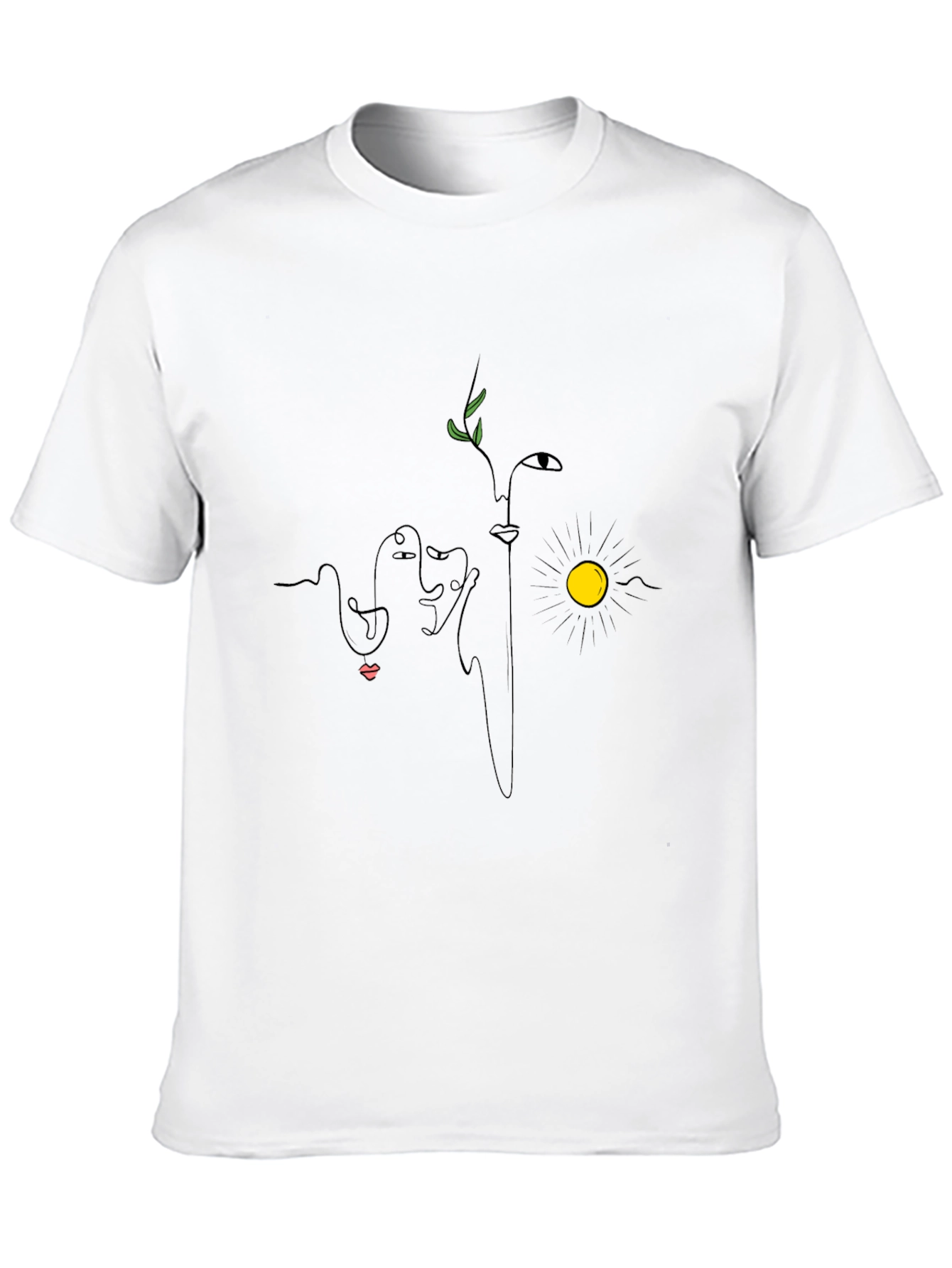 Abstract Faces Graphic Black T-Shirt