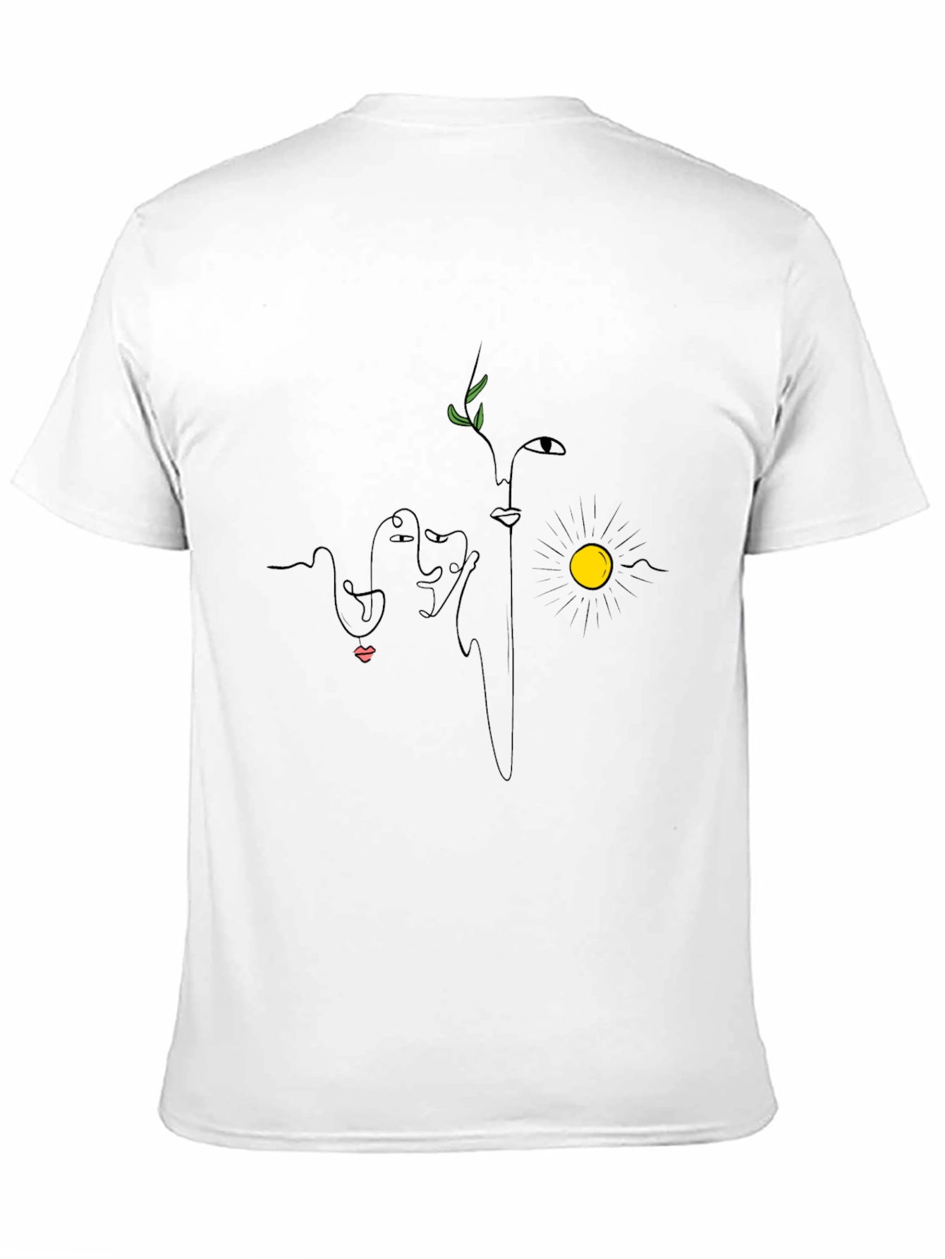 Abstract Faces Graphic Black T-Shirt