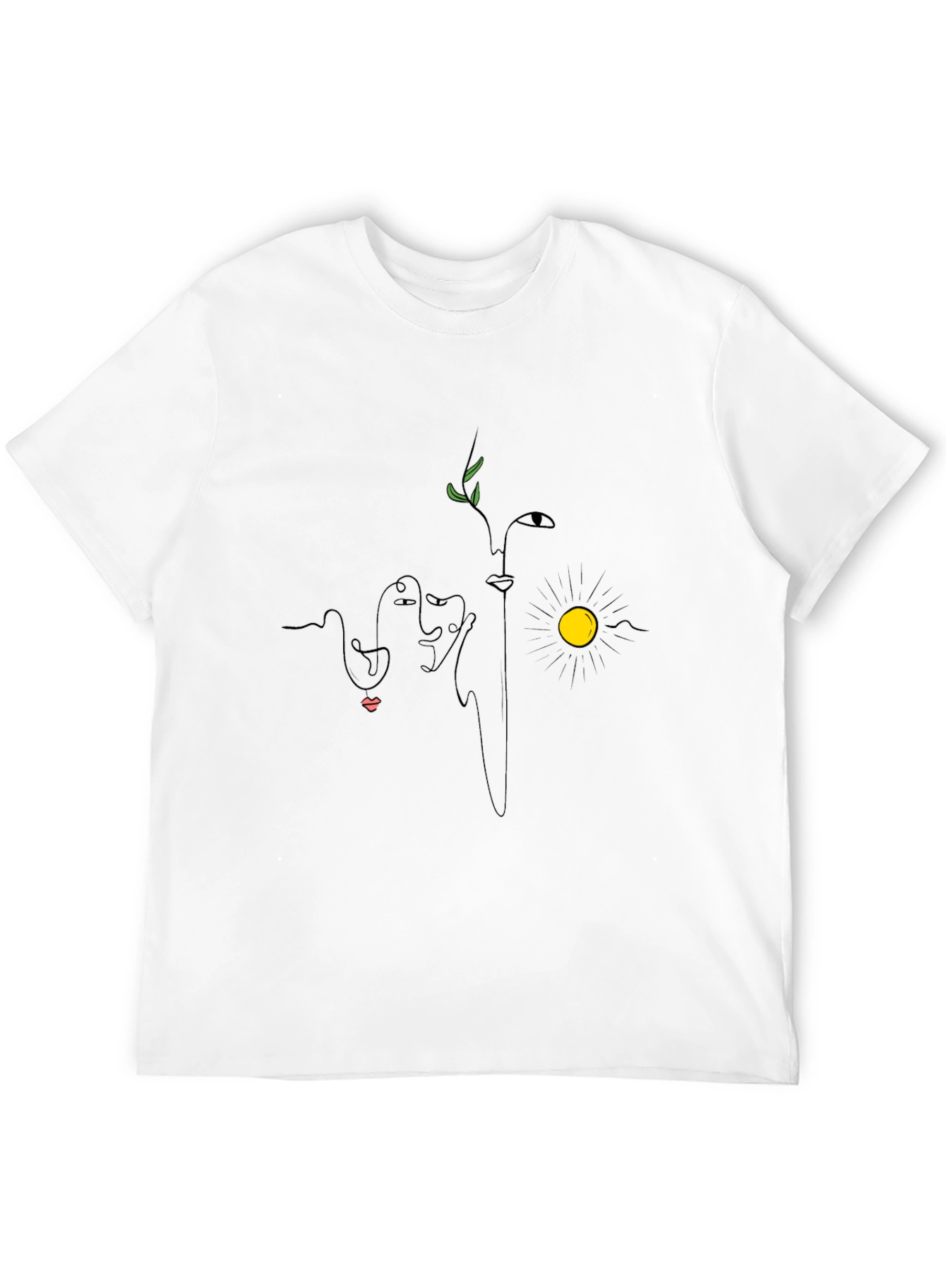 Abstract Faces Graphic Black T-Shirt