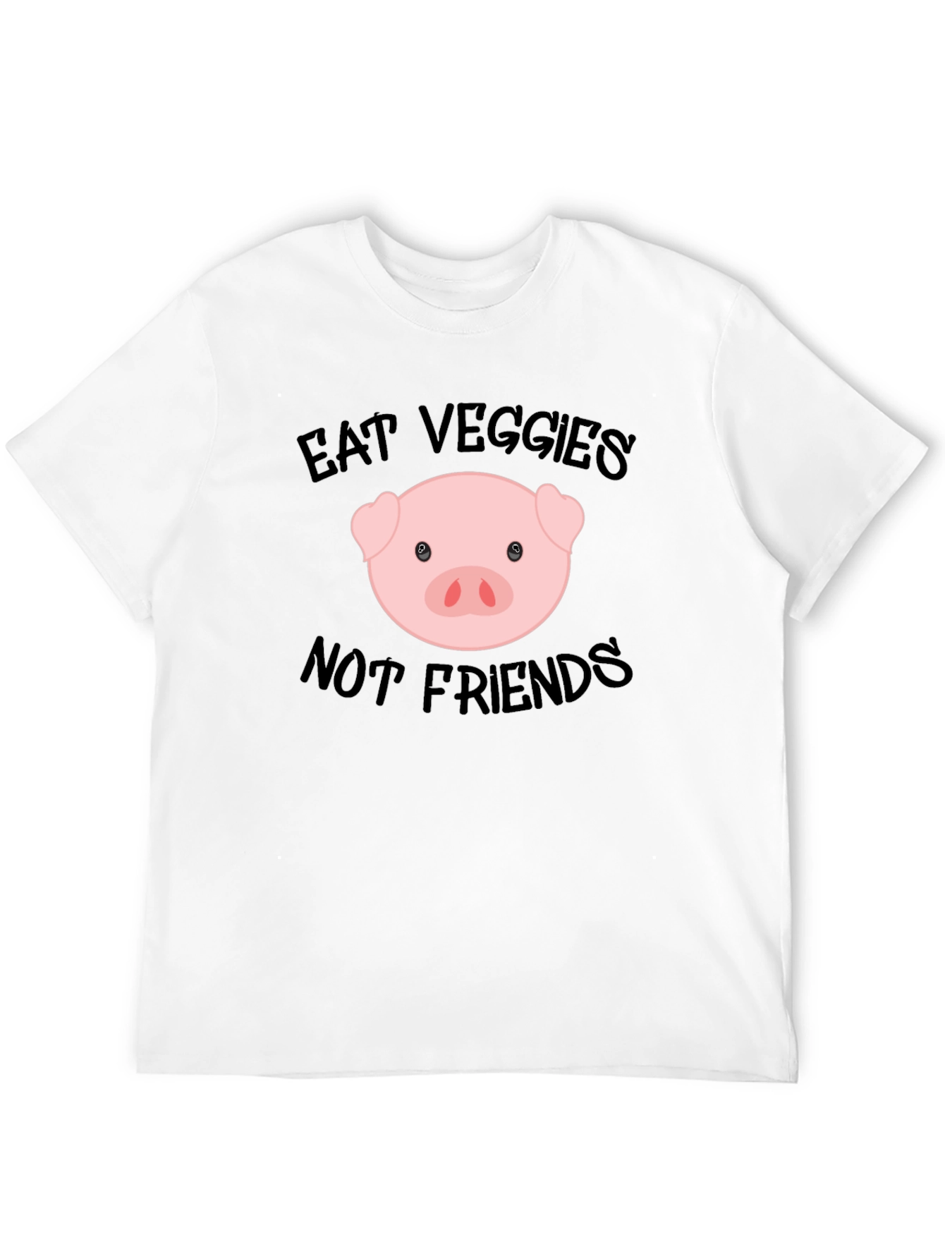 Eat Veggies Not Friends T-Shirt - Vegan Pig Tee