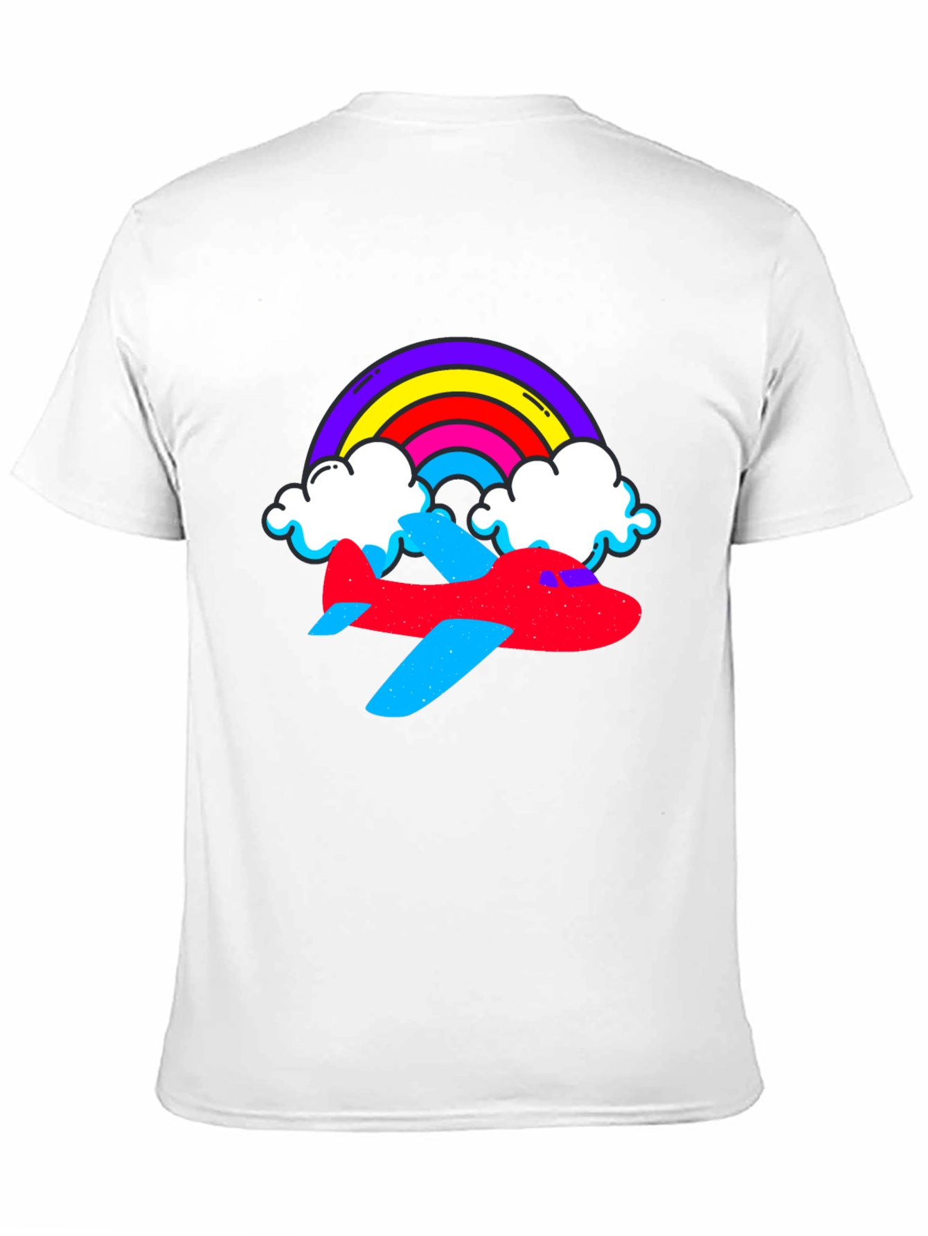 Rainbow Airplane Graphic Tee - Black