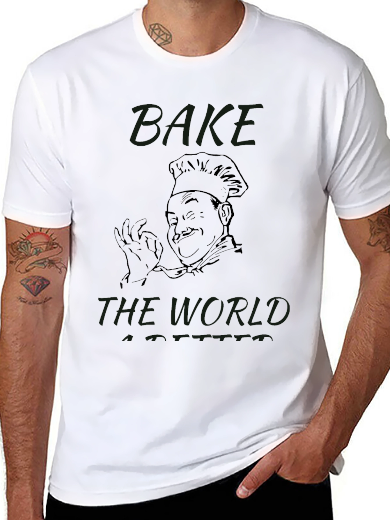 Bake the World Better Black Graphic Tee
