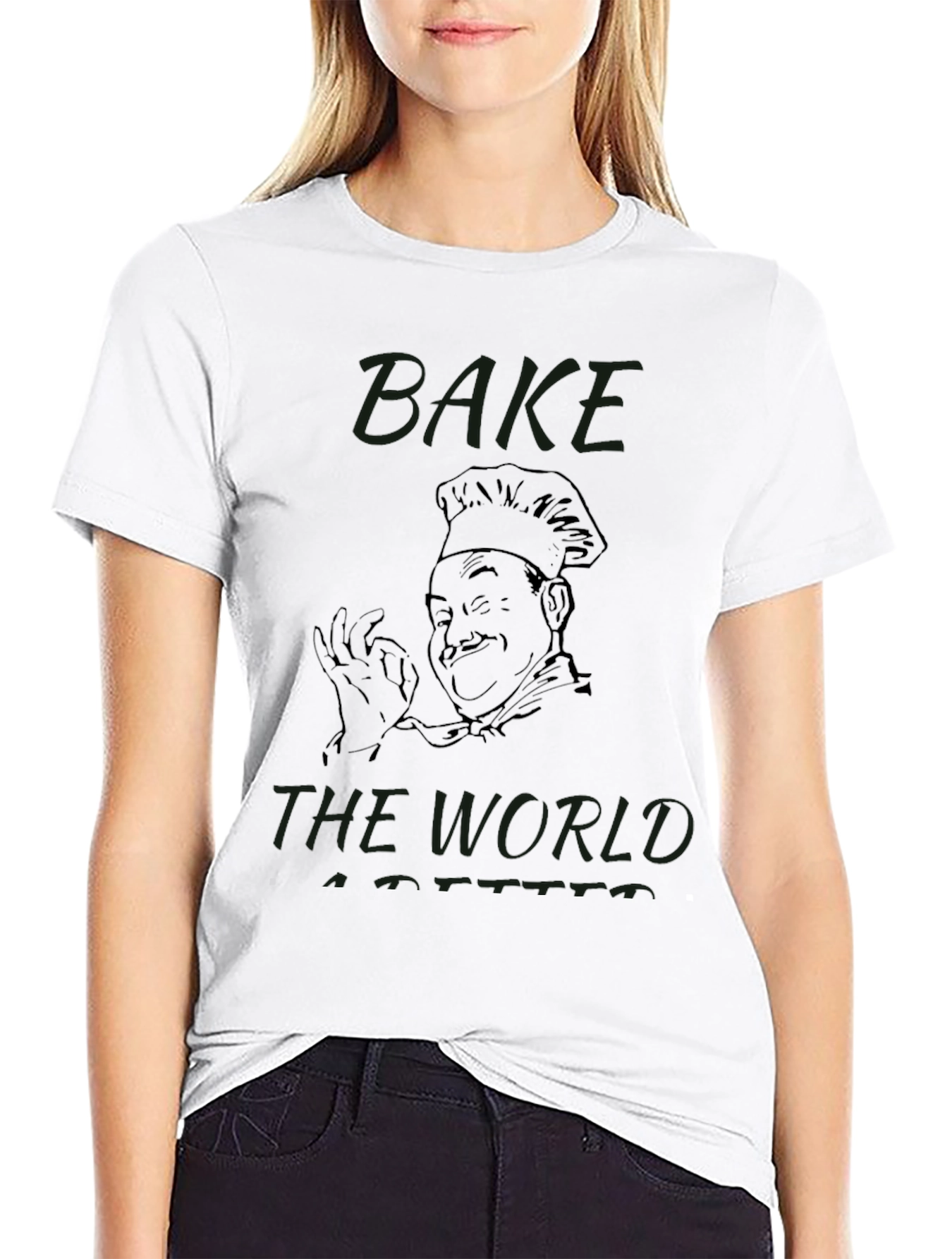 Bake the World Better Black Graphic Tee