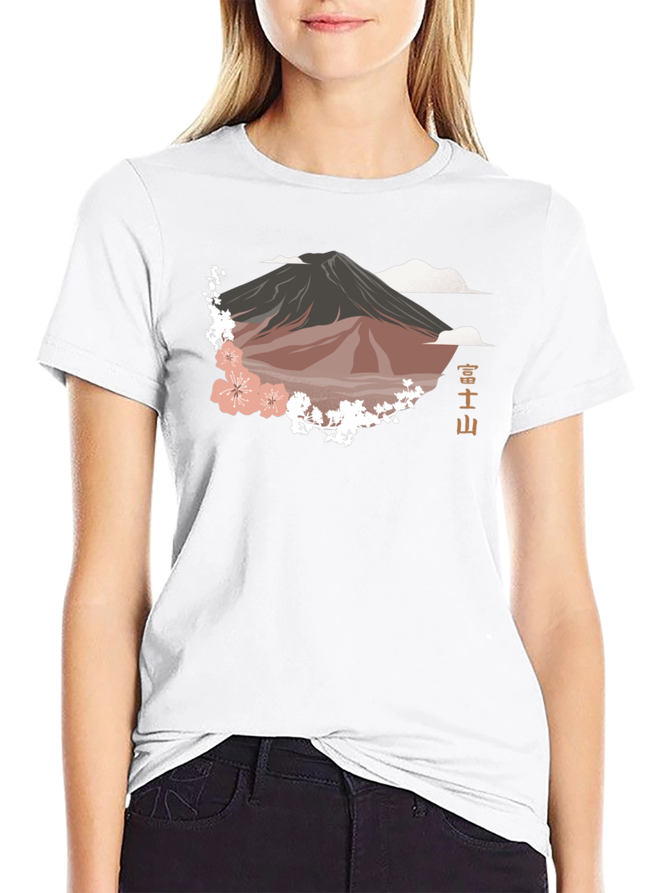 Mount Fuji Cherry Blossom T-Shirt - Black