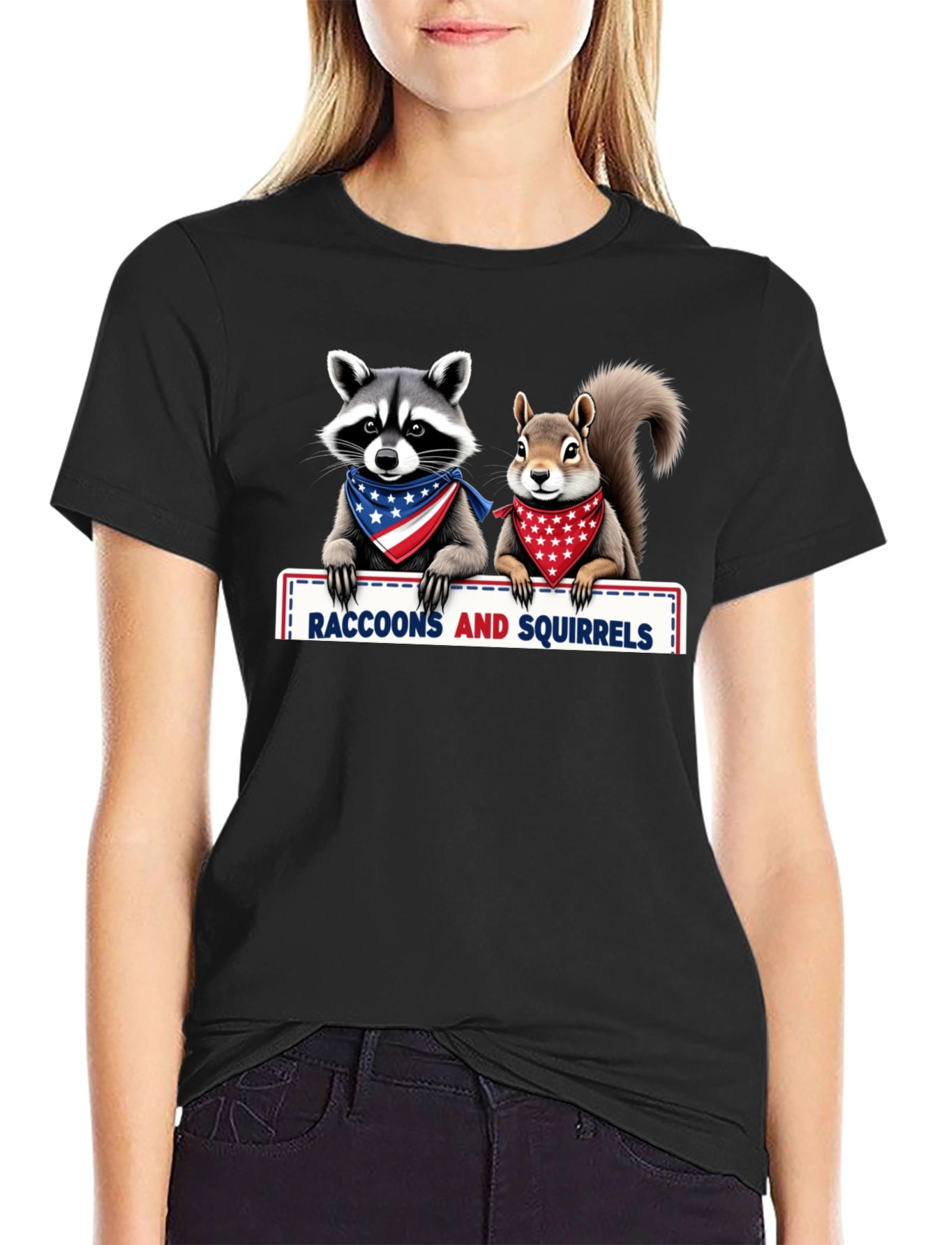 Raccoons and Squirrels Patriotic T-Shirt