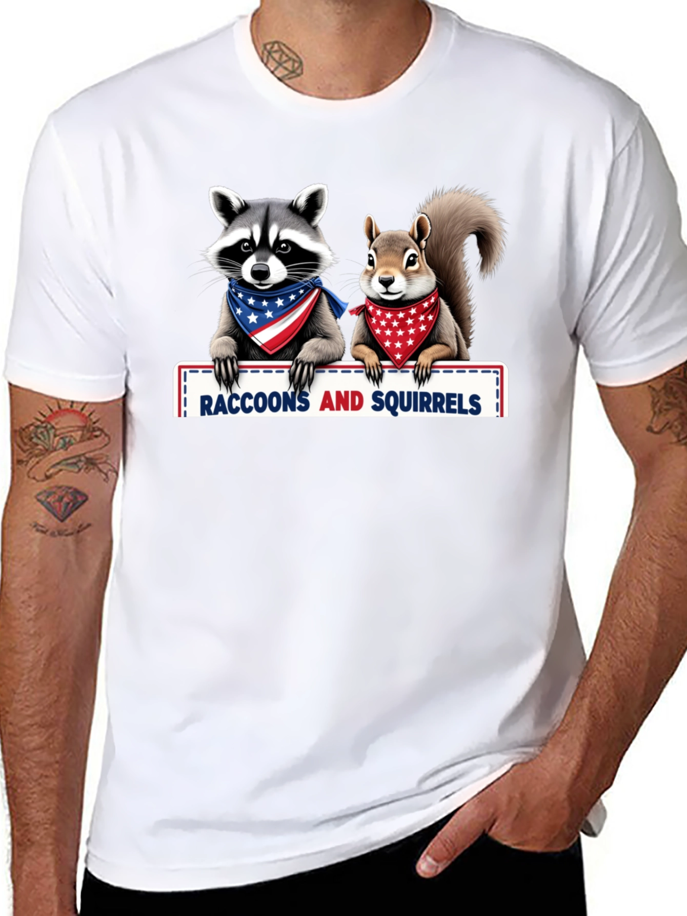 Raccoons and Squirrels Patriotic T-Shirt
