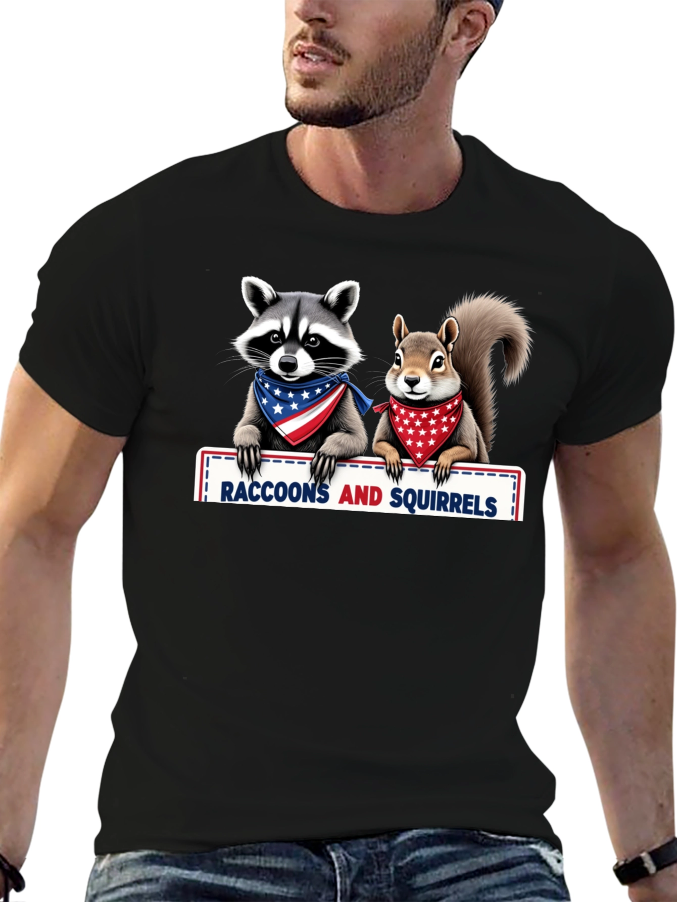Raccoons and Squirrels Patriotic T-Shirt