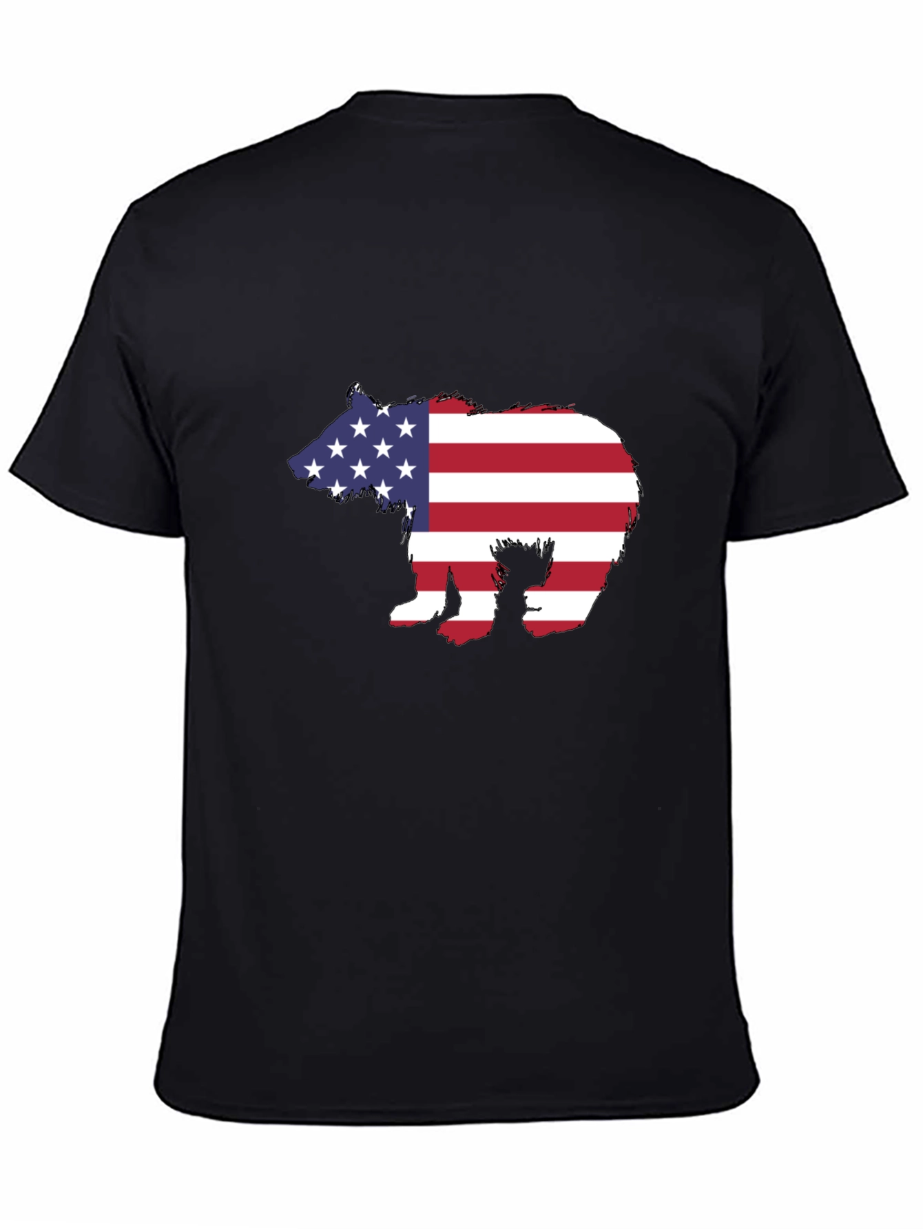 American Flag Bear Graphic Tee - Patriotic T-Shirt