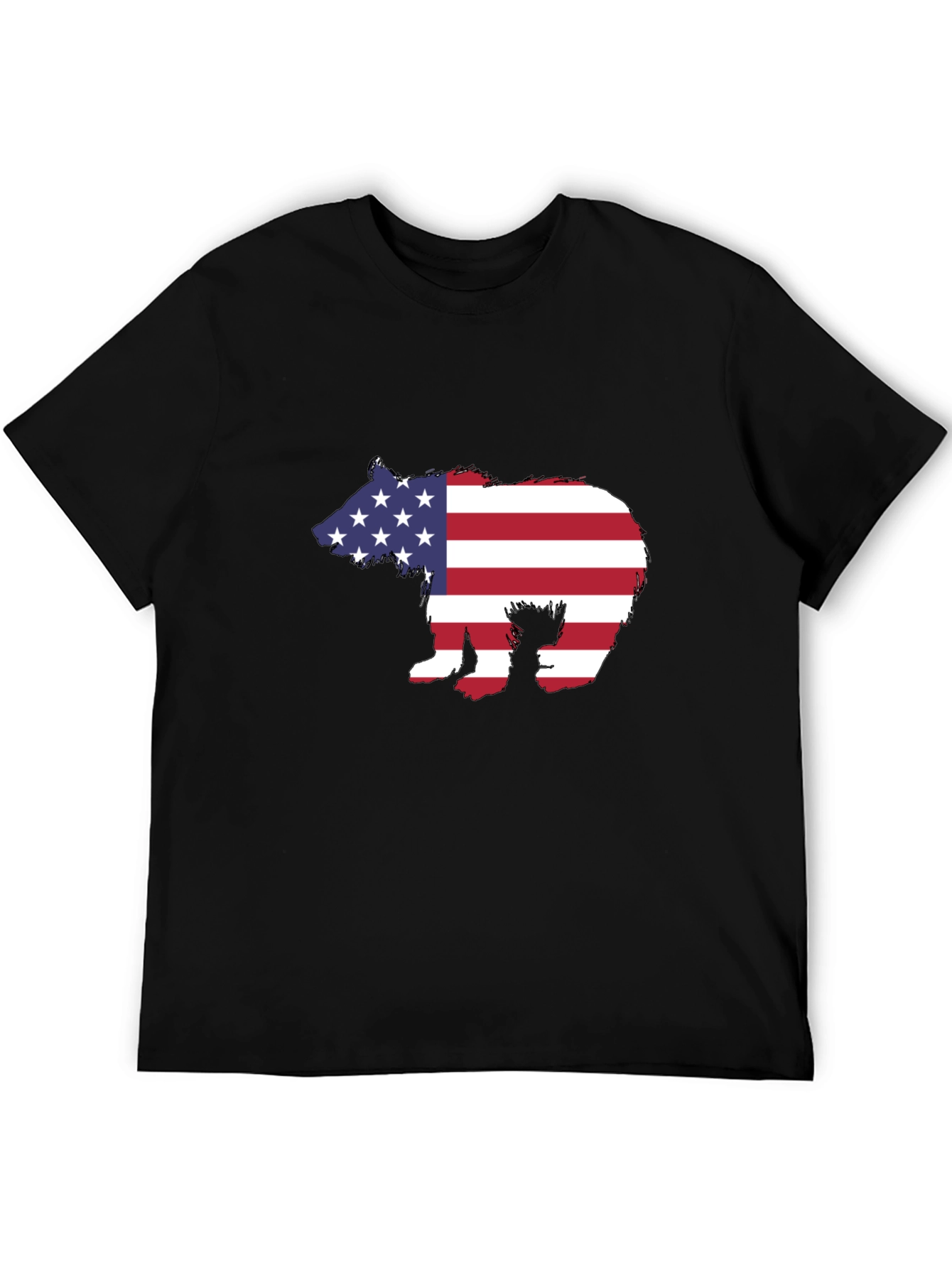 American Flag Bear Graphic Tee - Patriotic T-Shirt